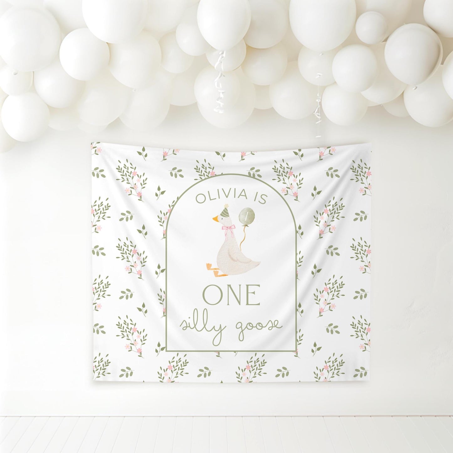 One Silly Goose Birthday Personalized Banner 1st Birthday Silly Goose Party Decor Photo Backdrop Goose Custom Banner First Birthday Ideas