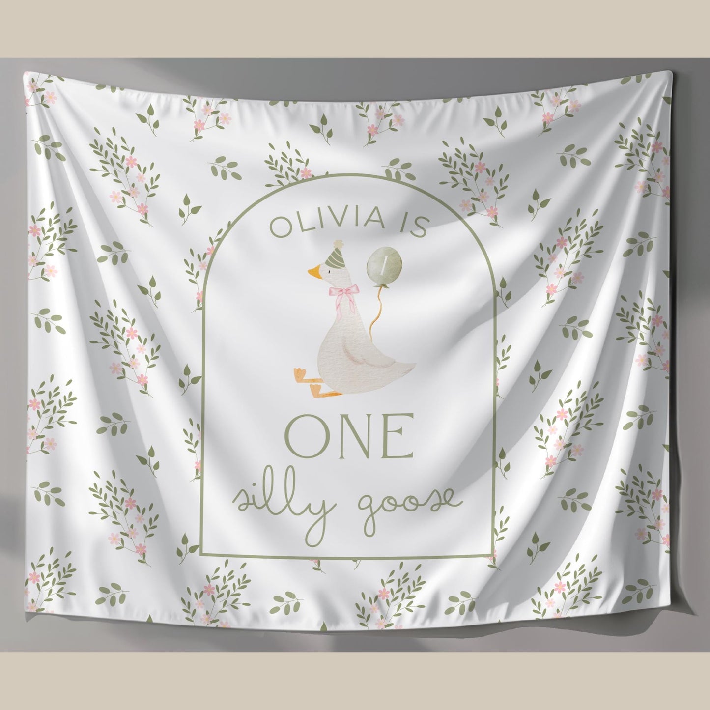 One Silly Goose Birthday Personalized Banner 1st Birthday Silly Goose Party Decor Photo Backdrop Goose Custom Banner First Birthday Ideas