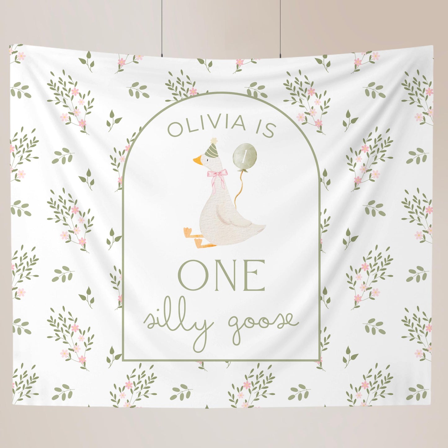 One Silly Goose Birthday Personalized Banner 1st Birthday Silly Goose Party Decor Photo Backdrop Goose Custom Banner First Birthday Ideas