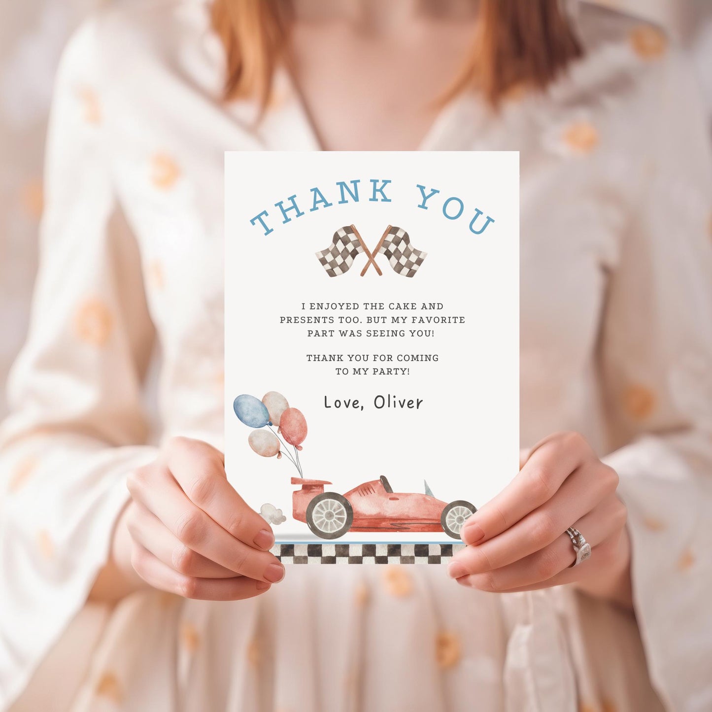 Racecar Birthday Thank you Card Two Fast themed Racecar Birthday Favor Tags Editable Template Fast One Party First Lap Down decor Racing