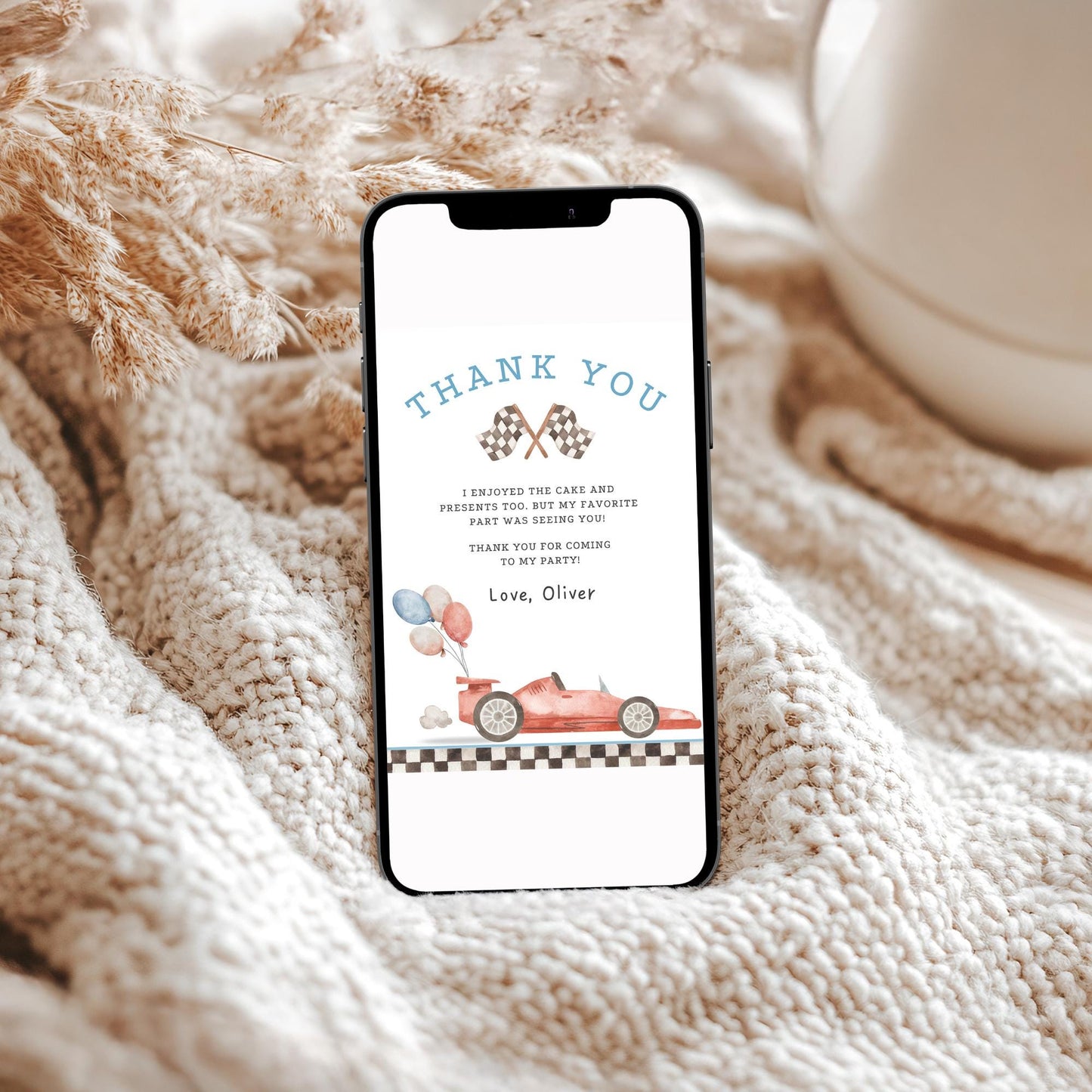 Racecar Birthday Thank you Card Two Fast themed Racecar Birthday Favor Tags Editable Template Fast One Party First Lap Down decor Racing