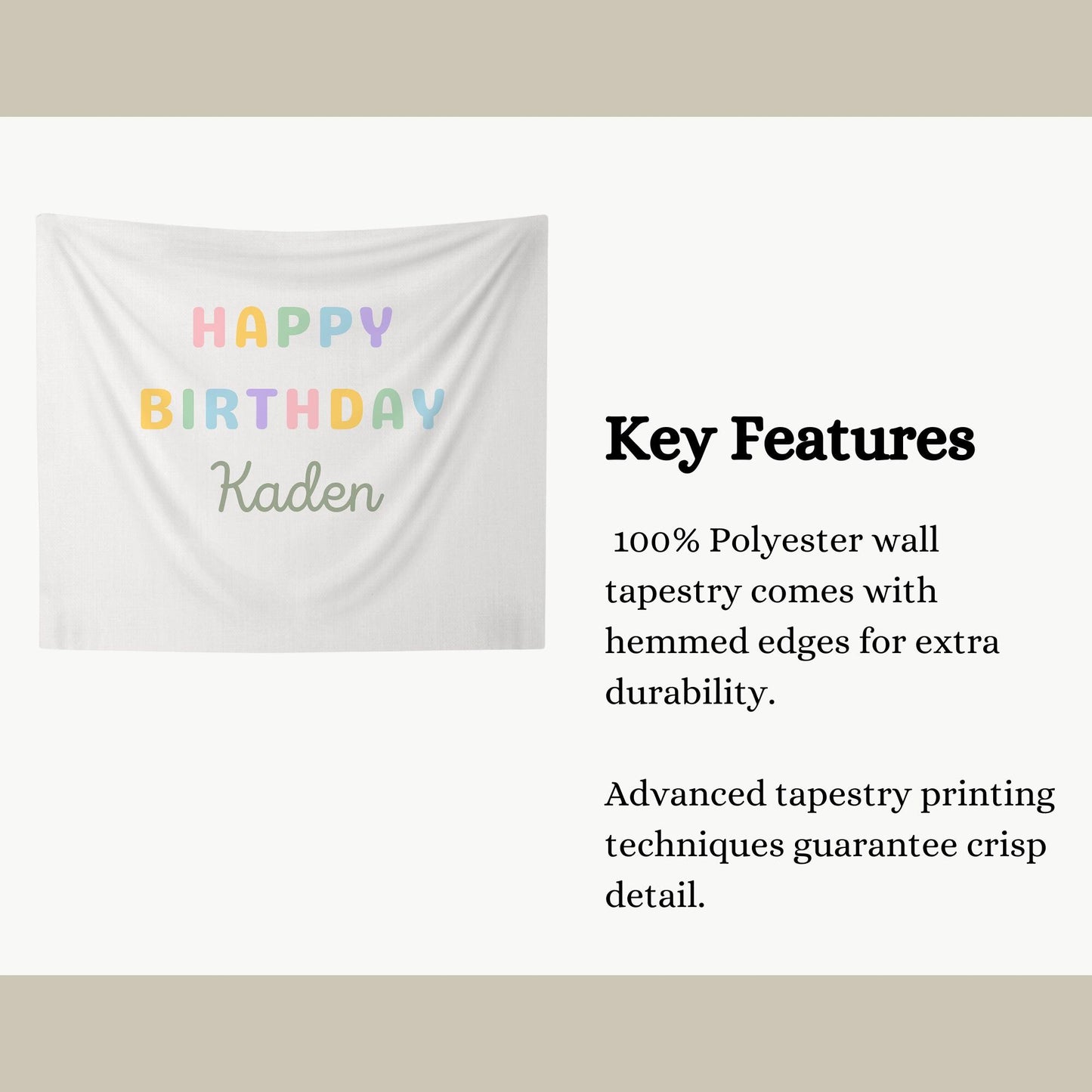 Personalized Birthday Name Flag Custom Birthday Banner Fabric Sign Fabric Birthday Sign Birthday Decor Hanging Linen Backdrop Welcome Sign