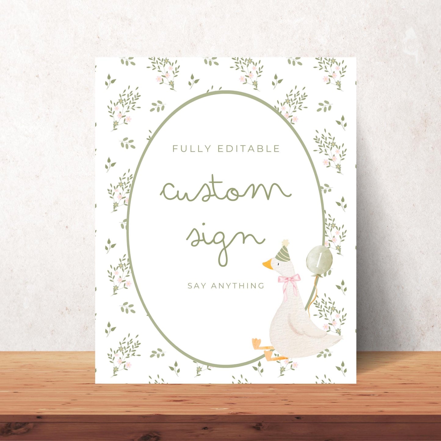 One Silly Goose Birthday Editable Custom Sign Goose Theme 1st Birthday Sign Silly Goose First Birthday Table Sign Nursery Rhyme party decor