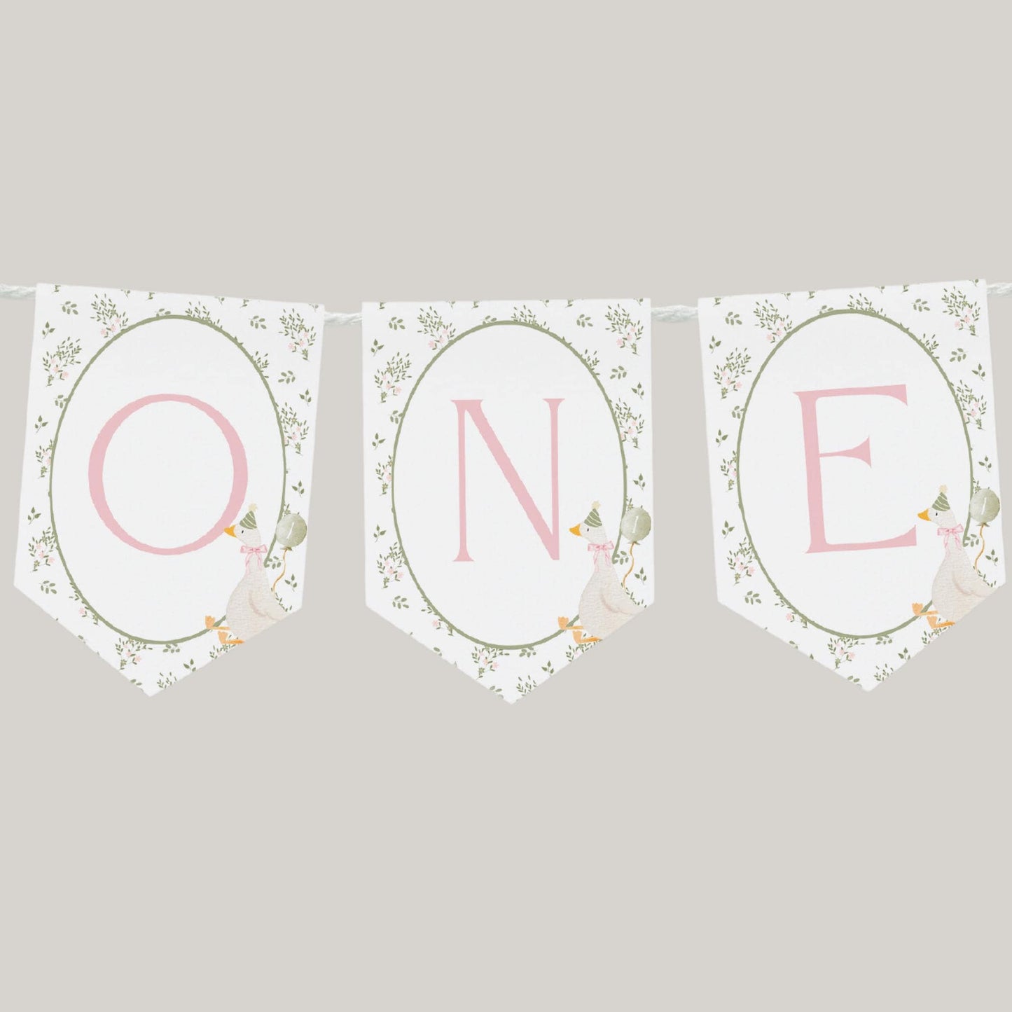 One Silly Goose Birthday High Chair Banner Goose 1st Birthday Vintage floral Birthday decor Silly Little Goose Birthday Sign Cake Smash