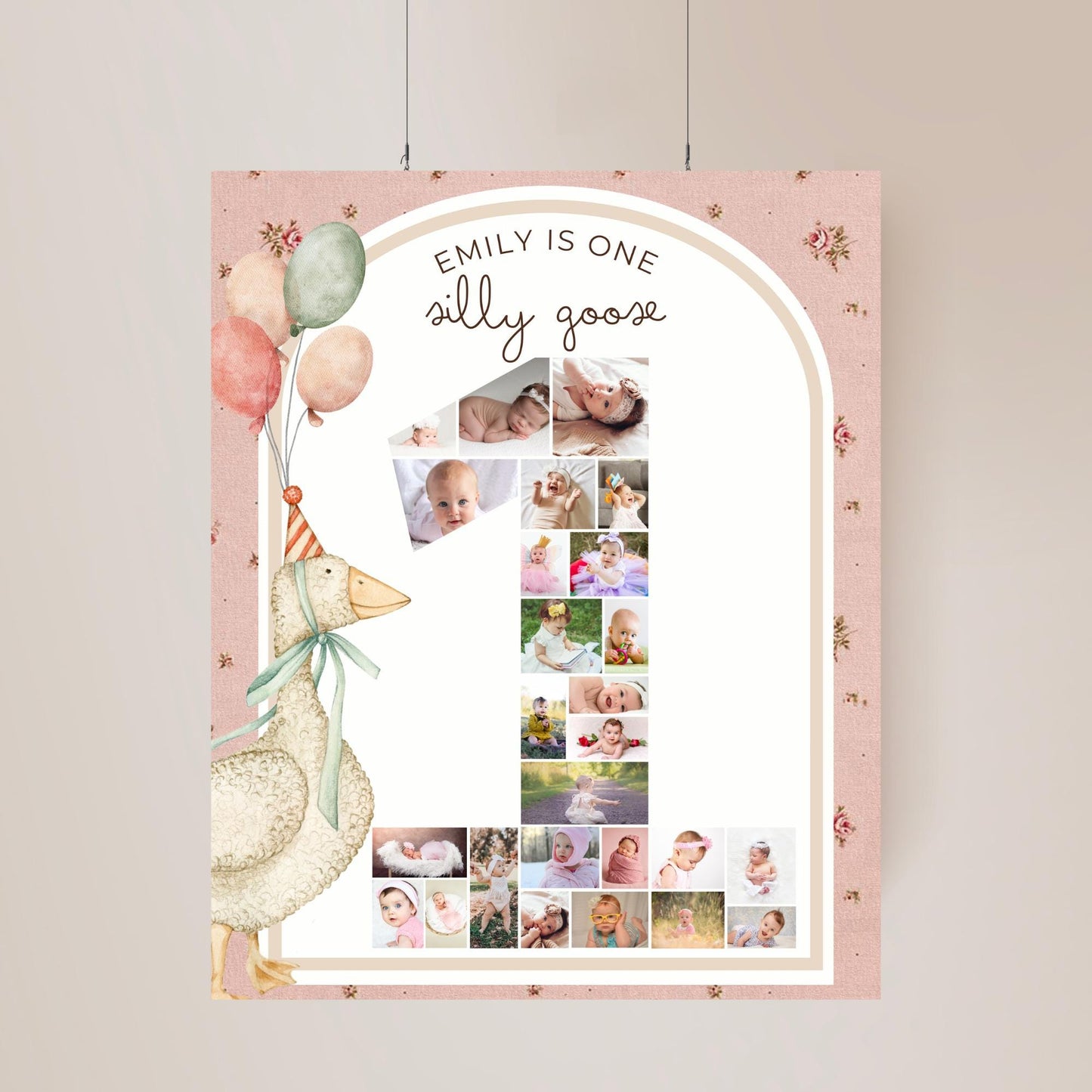 One Silly Goose Birthday Personalized Banner 1st Birthday Silly Goose Party Decor Photo Backdrop Goose Custom Banner First Birthday Ideas