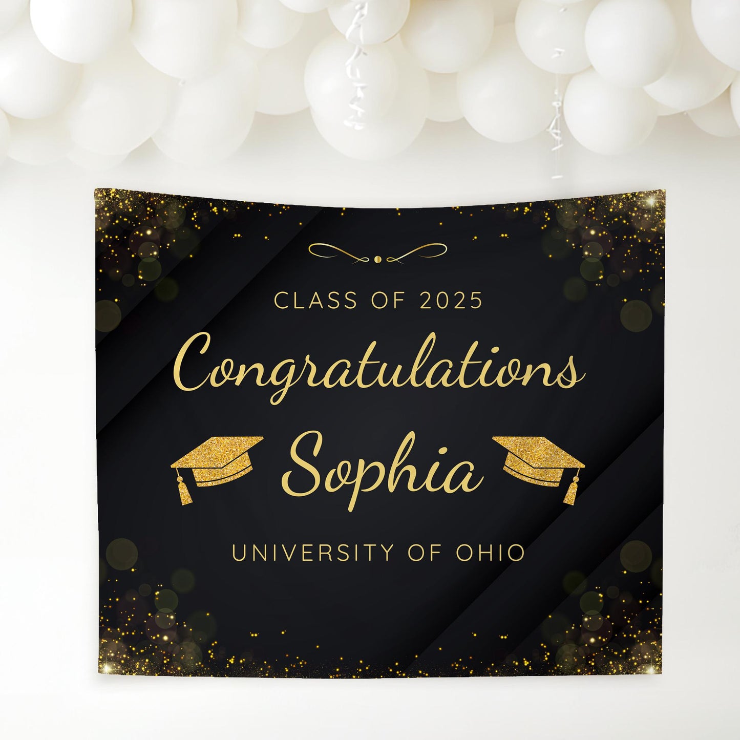 Graduation Banner Class of 2025 Graduation Backdrop Graduation Decorations Name Banner Grad Party Sign Congrats Grad Sign Grad Gift
