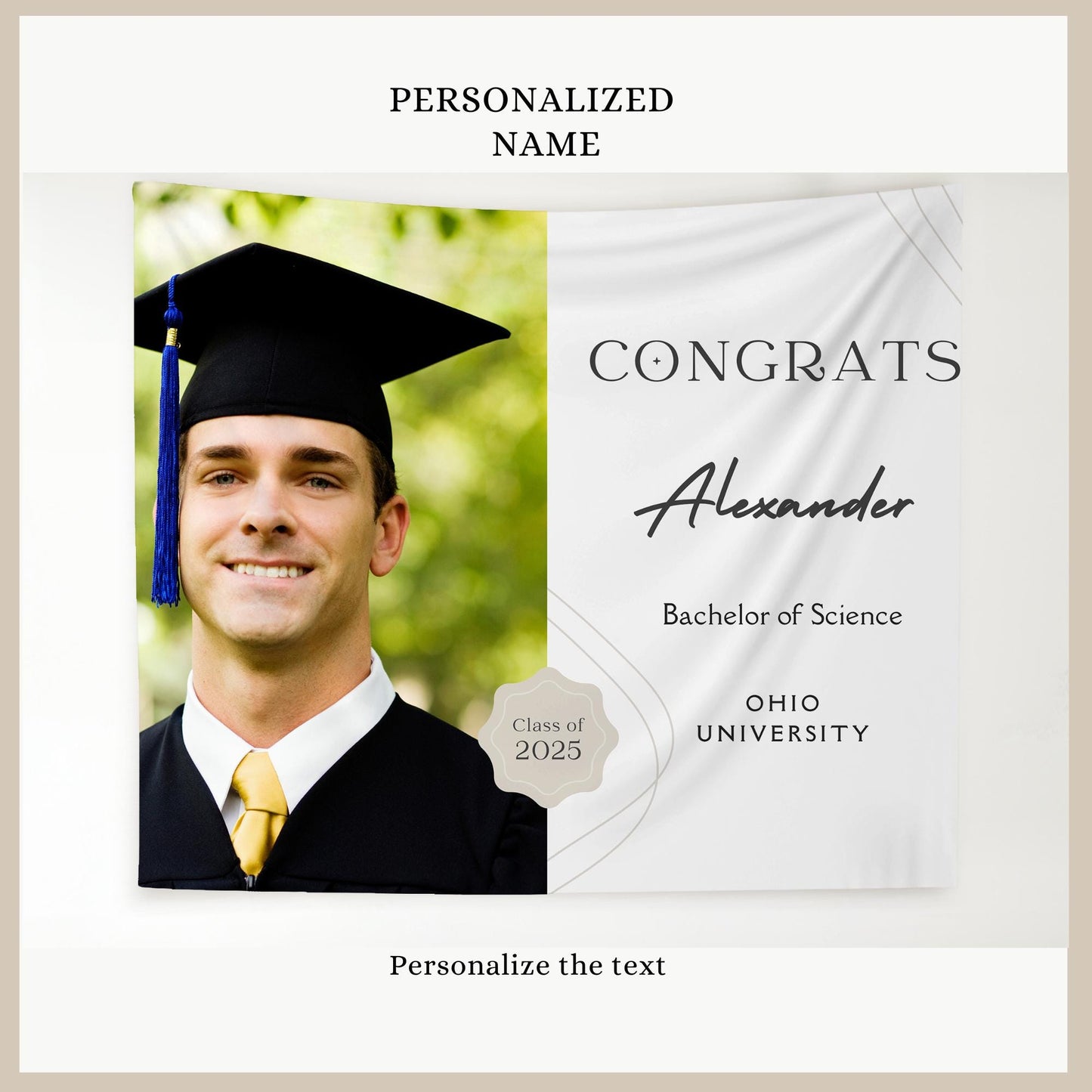 Graduation Banner Class of 2025 Graduation Backdrop Graduation Decorations Name Banner Grad Party Sign Congrats Grad Sign Grad Gift