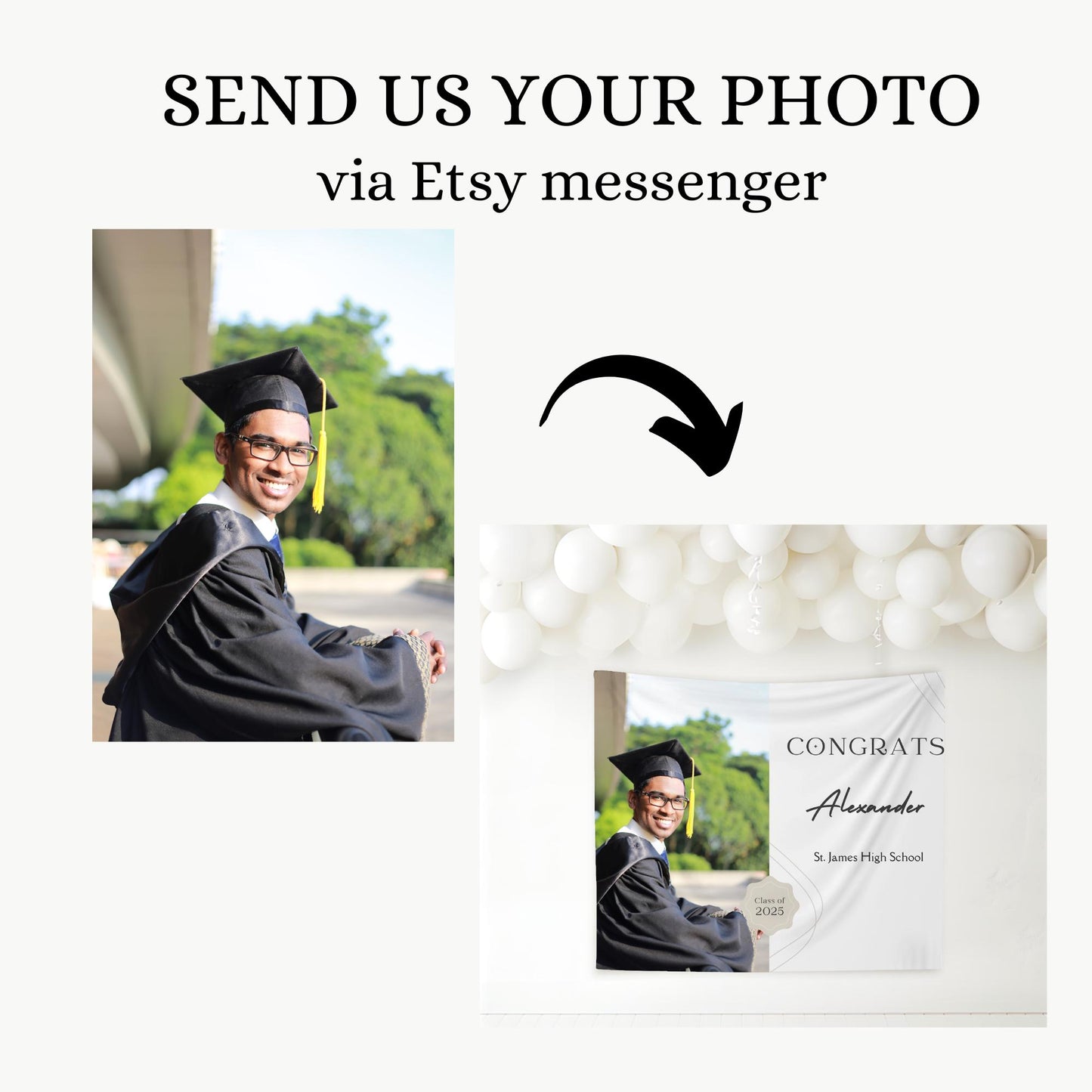 Graduation Banner Class of 2025 Graduation Backdrop Graduation Decorations Name Banner Grad Party Sign Congrats Grad Sign Grad Gift