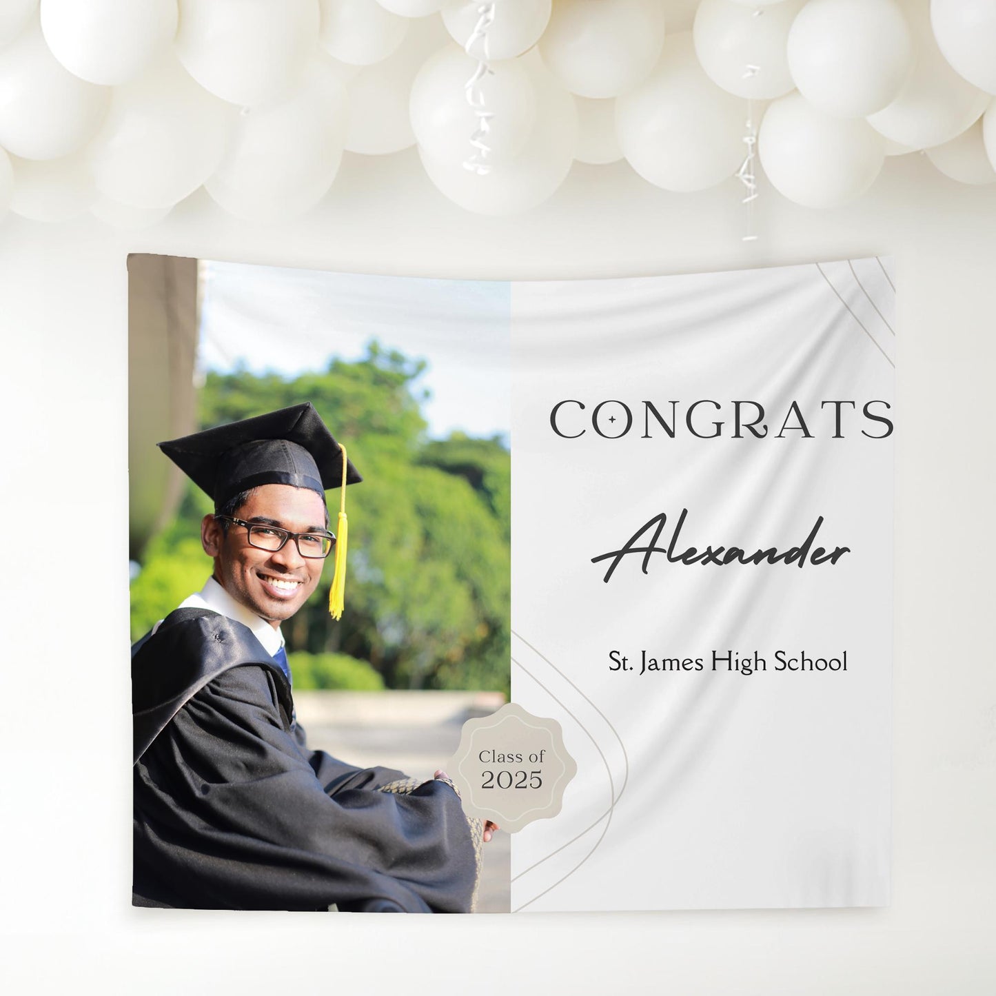 Graduation Banner Class of 2025 Graduation Backdrop Graduation Decorations Name Banner Grad Party Sign Congrats Grad Sign Grad Gift