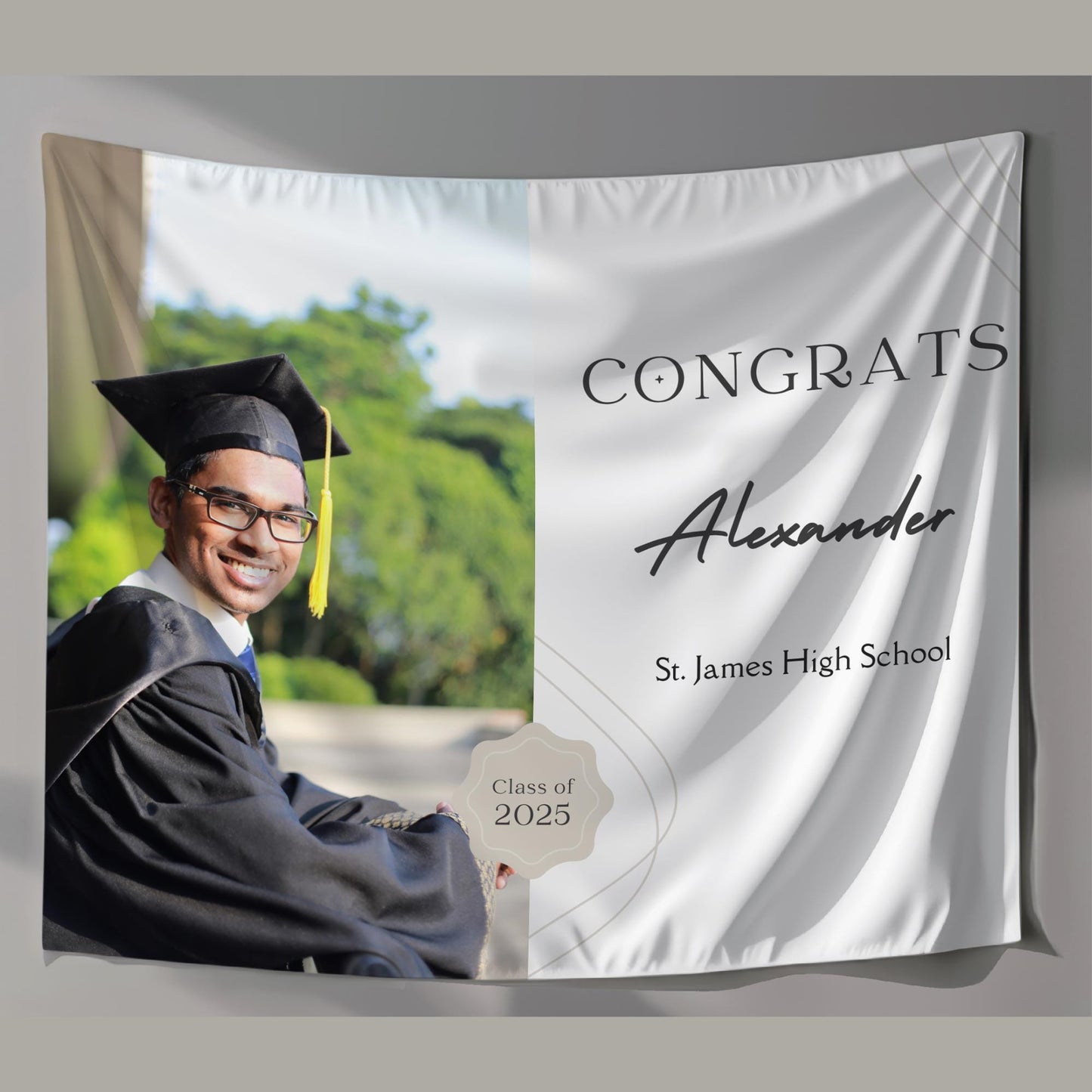 Graduation Banner Class of 2025 Graduation Backdrop Graduation Decorations Name Banner Grad Party Sign Congrats Grad Sign Grad Gift