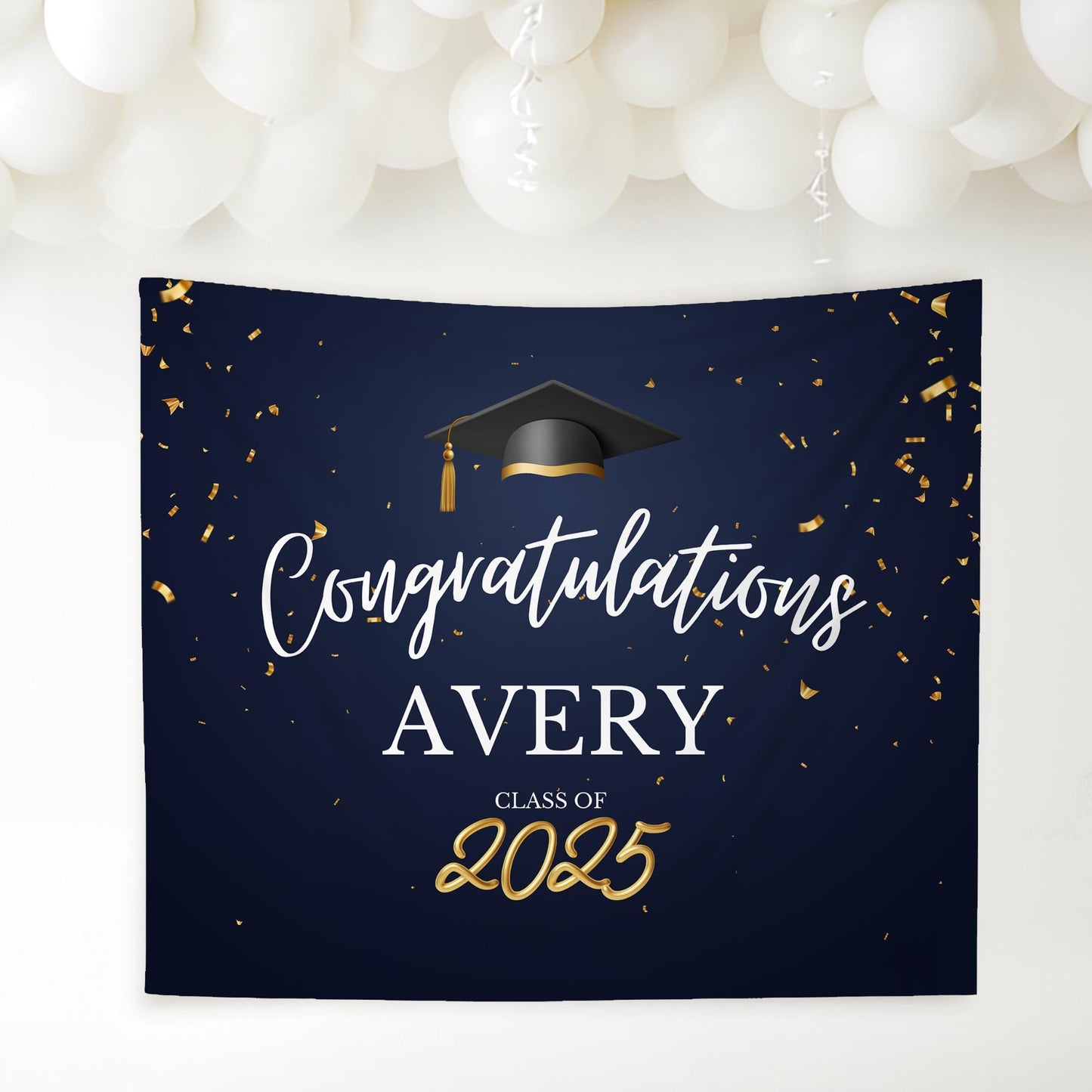 Graduation Banner Class of 2025 Graduation Backdrop Graduation Decorations Name Banner Grad Party Sign Congrats Grad Sign Grad Gift