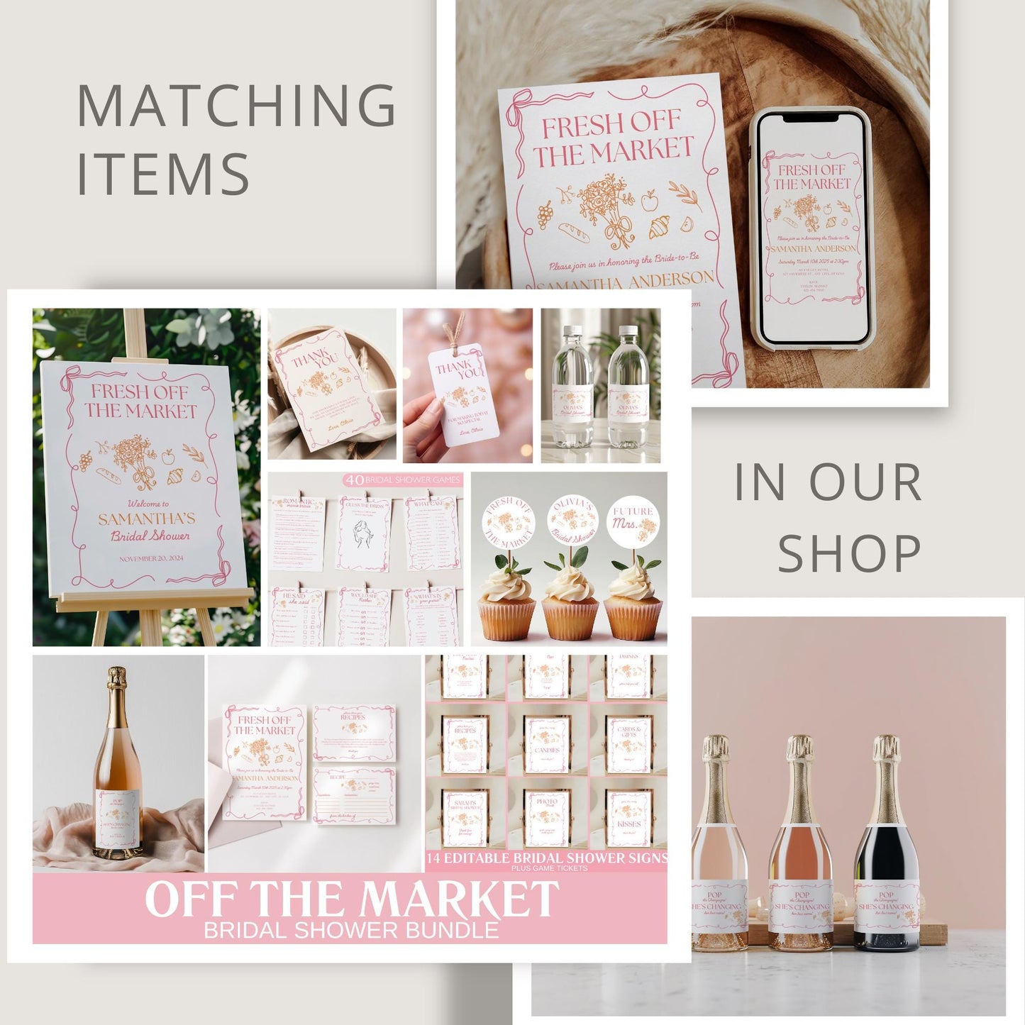 Fresh Off The Market Bridal Shower Personalized Banner Farmer's Market Bridal Shower Backdrop Garden Market Wedding Shower Welcome Sign