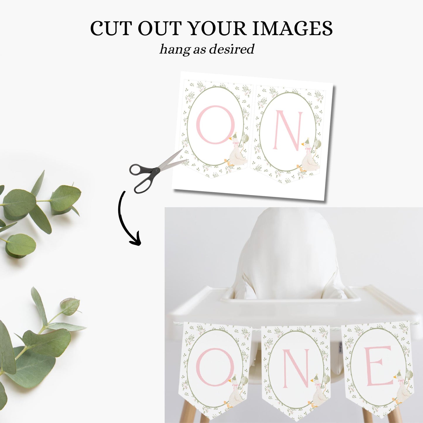 One Silly Goose Birthday High Chair Banner Goose 1st Birthday Vintage floral Birthday decor Silly Little Goose Birthday Sign Cake Smash