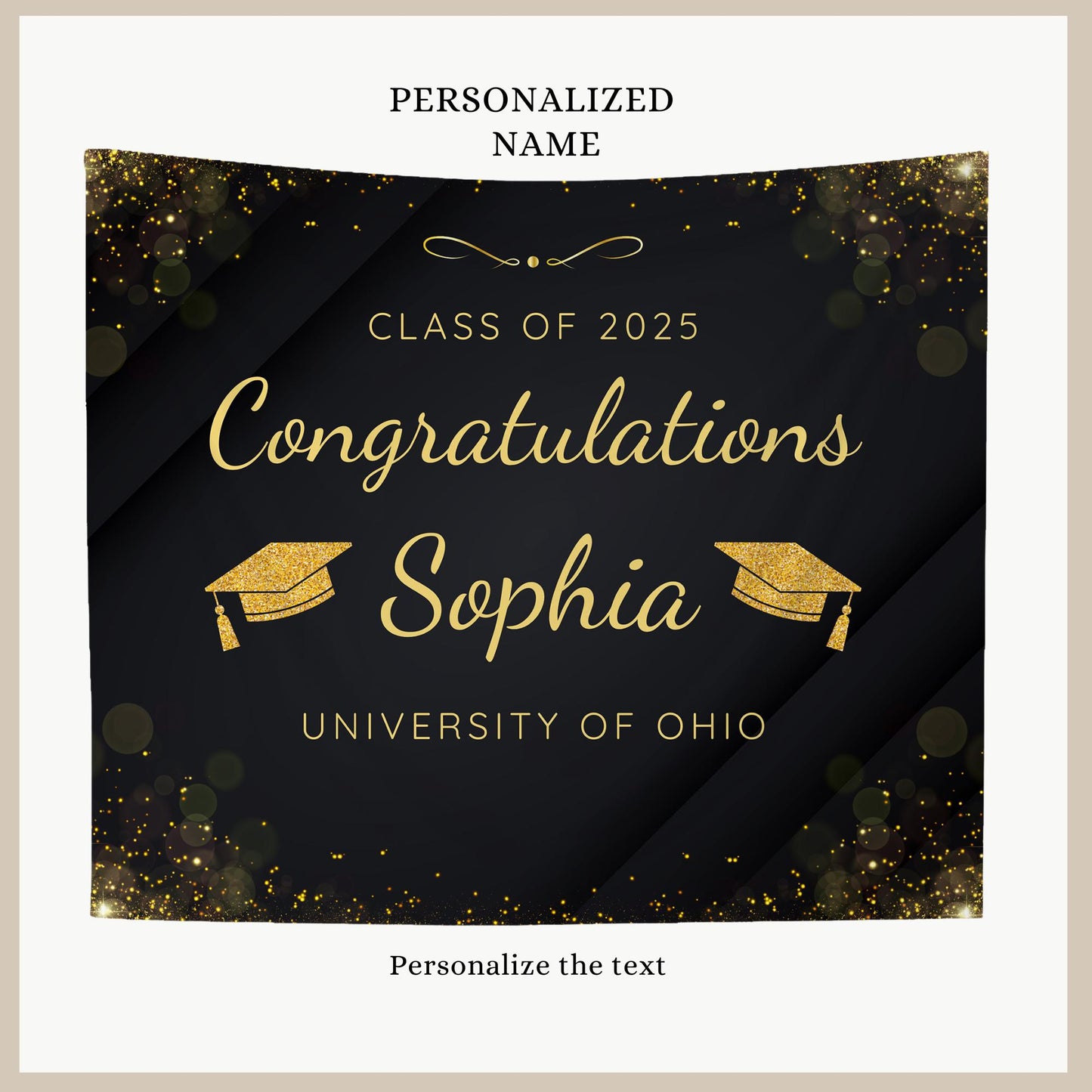 Graduation Banner Class of 2025 Graduation Backdrop Graduation Decorations Name Banner Grad Party Sign Congrats Grad Sign Grad Gift