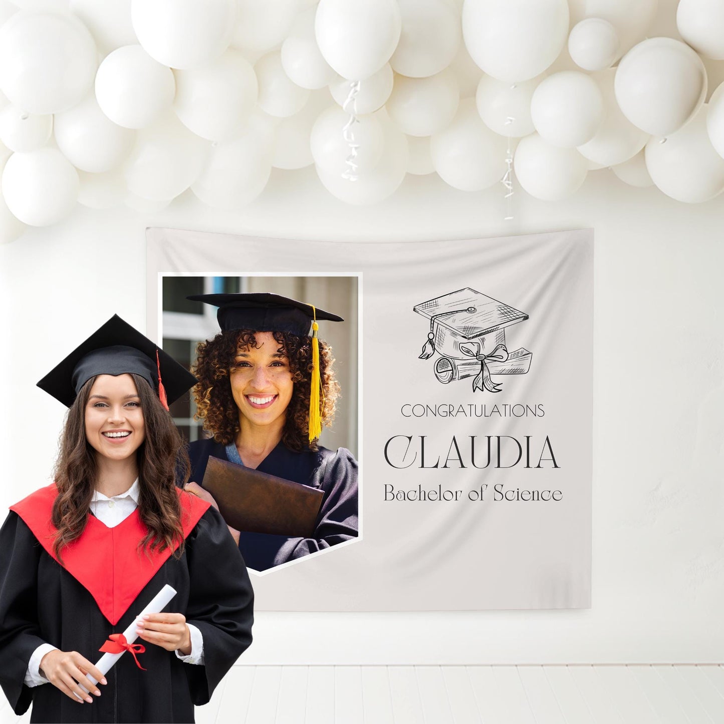 Graduation Banner Class of 2025 Graduation Backdrop Graduation Decorations Name Banner Grad Party Sign Congrats Grad Sign Grad Gift