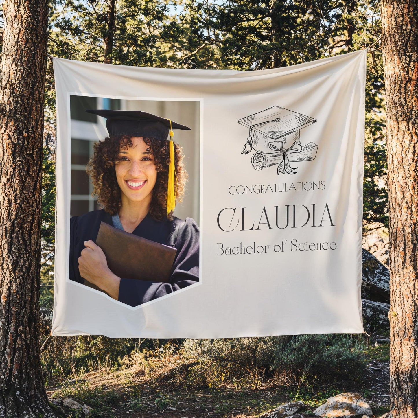 Graduation Banner Class of 2025 Graduation Backdrop Graduation Decorations Name Banner Grad Party Sign Congrats Grad Sign Grad Gift