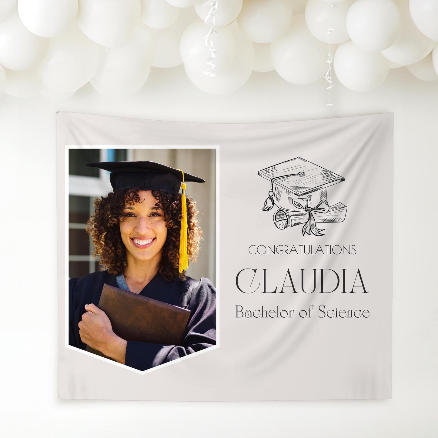 Graduation Banner Class of 2025 Graduation Backdrop Graduation Decorations Name Banner Grad Party Sign Congrats Grad Sign Grad Gift