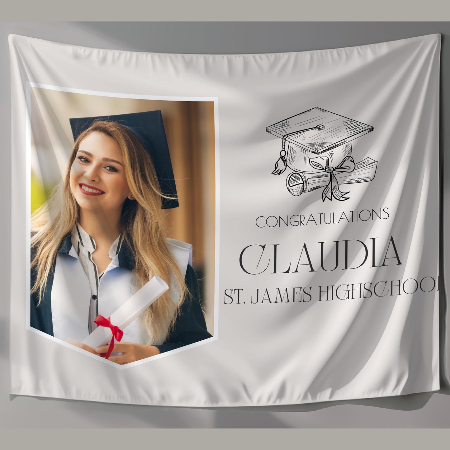 Graduation Banner Class of 2025 Graduation Backdrop Graduation Decorations Name Banner Grad Party Sign Congrats Grad Sign Grad Gift