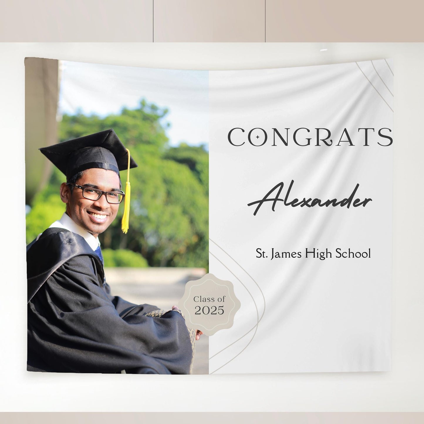 Graduation Banner Class of 2025 Graduation Backdrop Graduation Decorations Name Banner Grad Party Sign Congrats Grad Sign Grad Gift