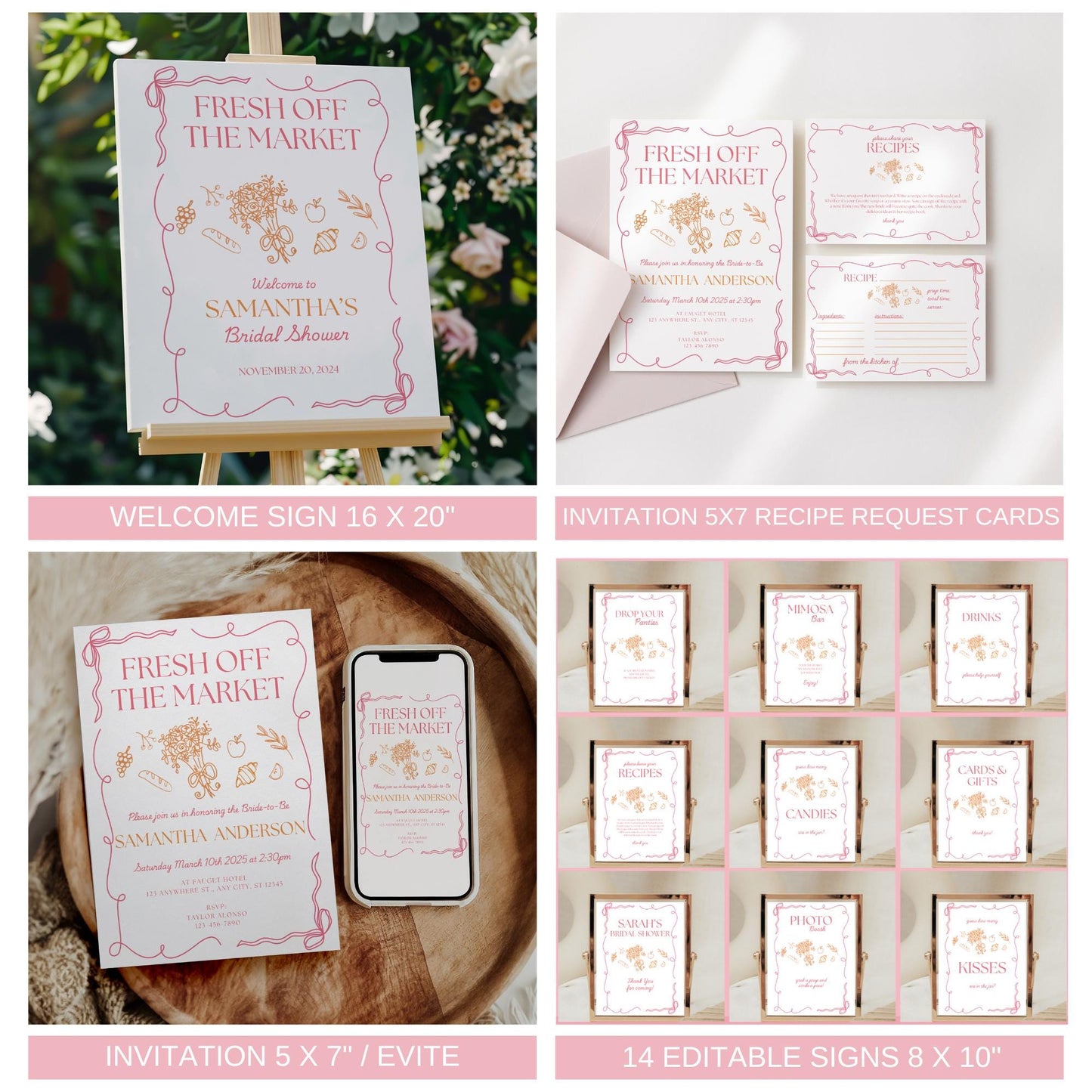 Fresh Off The Market Bridal Shower Personalized Banner Farmer's Market Bridal Shower Backdrop Garden Market Wedding Shower Welcome Sign