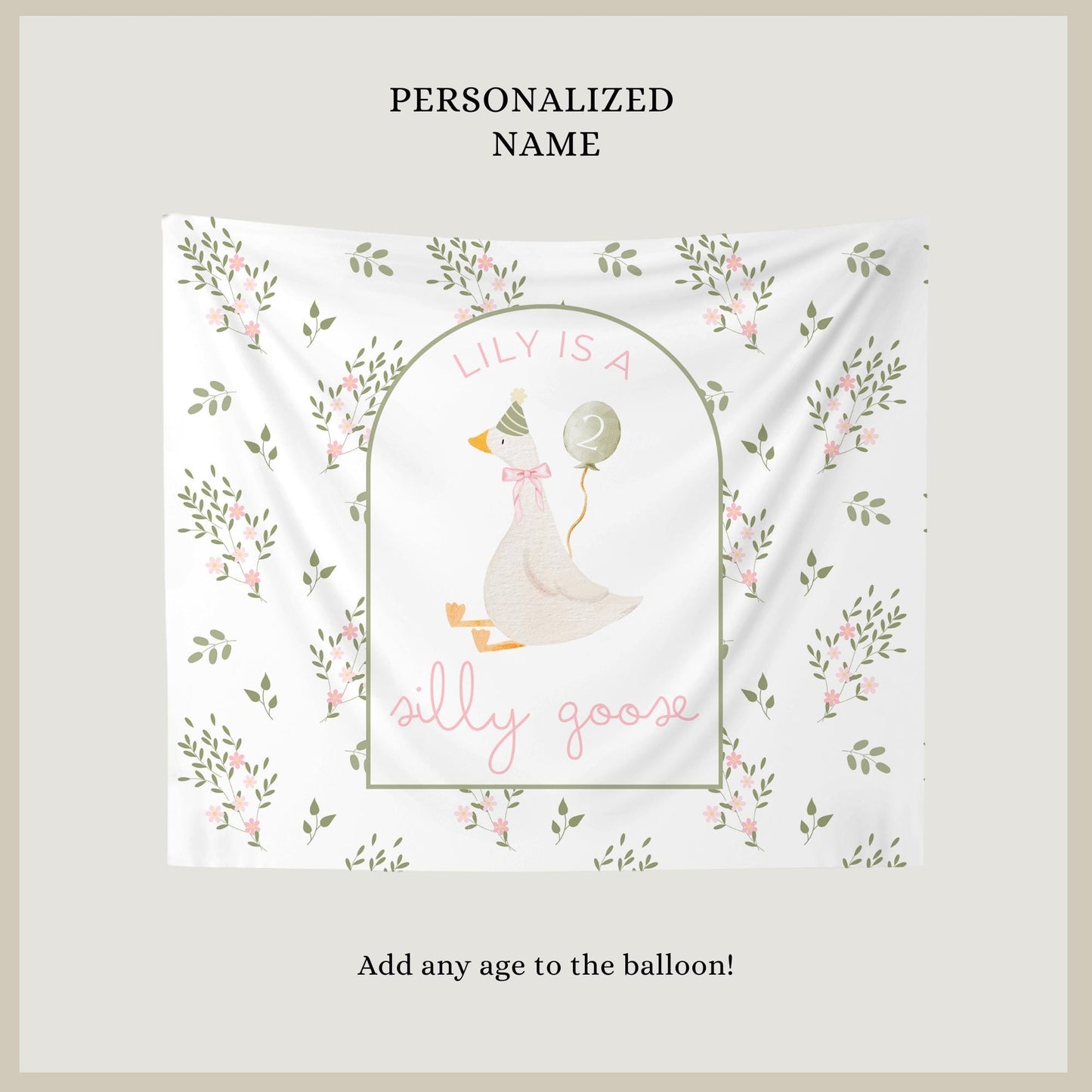 Two Silly Goose Birthday Personalized Banner 2nd Birthday Silly Goose Party Decor Photo Backdrop Goose Custom Banner Second Birthday Ideas