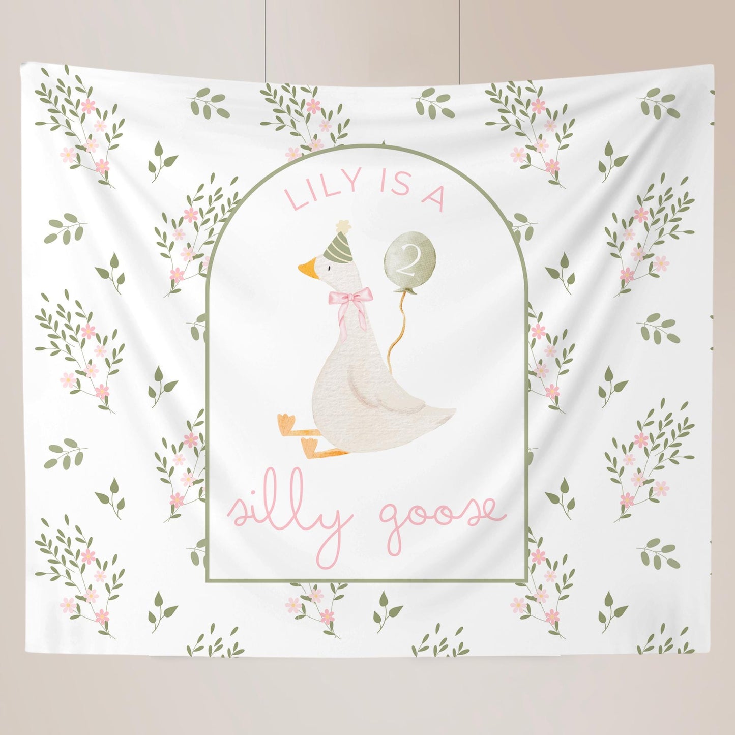 Two Silly Goose Birthday Personalized Banner 2nd Birthday Silly Goose Party Decor Photo Backdrop Goose Custom Banner Second Birthday Ideas