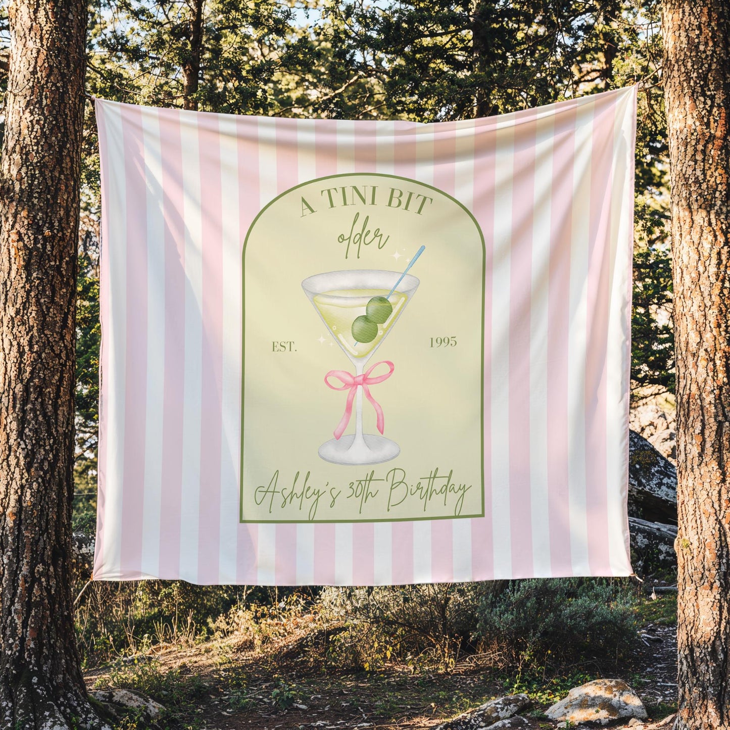 Tini Bit Older Birthday Banner Dirty Martini Party Backdrop Dirty 30 Decorations Dirty Thirty Personalized Party Decor Coquette Martini