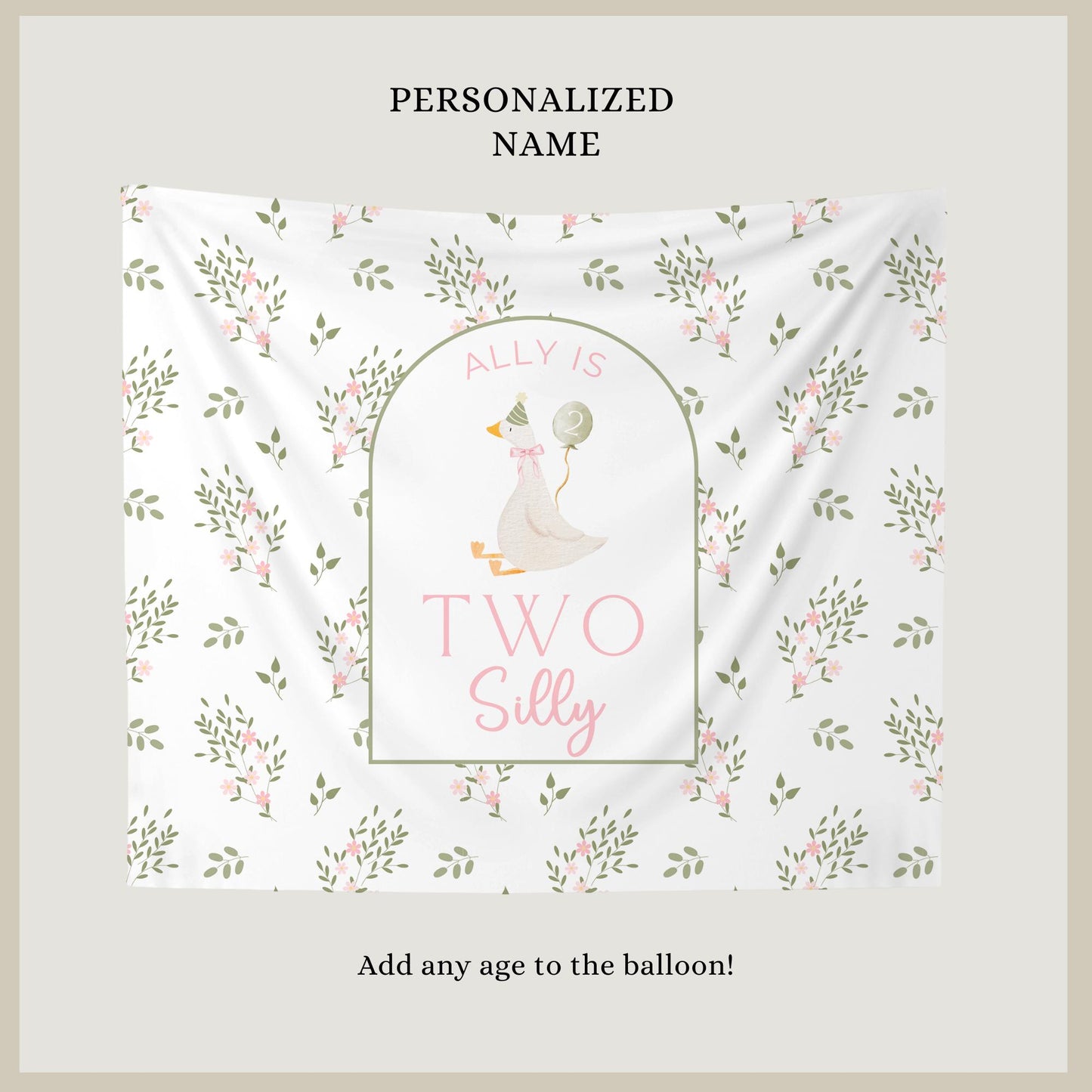 Two Silly Goose Birthday Personalized Banner 2nd Birthday Silly Goose Party Decor Photo Backdrop Goose Custom Banner Second Birthday Ideas