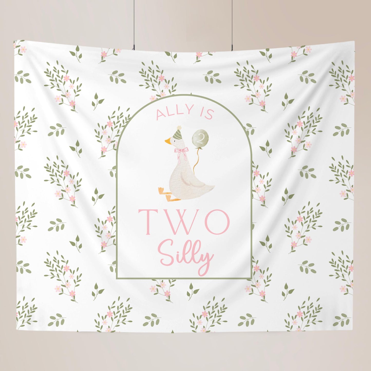 Two Silly Goose Birthday Personalized Banner 2nd Birthday Silly Goose Party Decor Photo Backdrop Goose Custom Banner Second Birthday Ideas