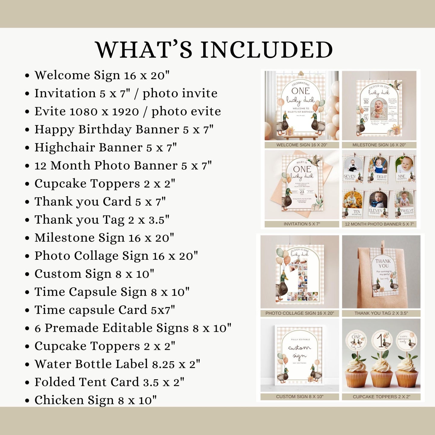 One Lucky Duck Birthday Invite Duck First Birthday Party Decor Mallard Duck 1st Birthday Bundle Duck Theme Party First Hunt Birthday Decor