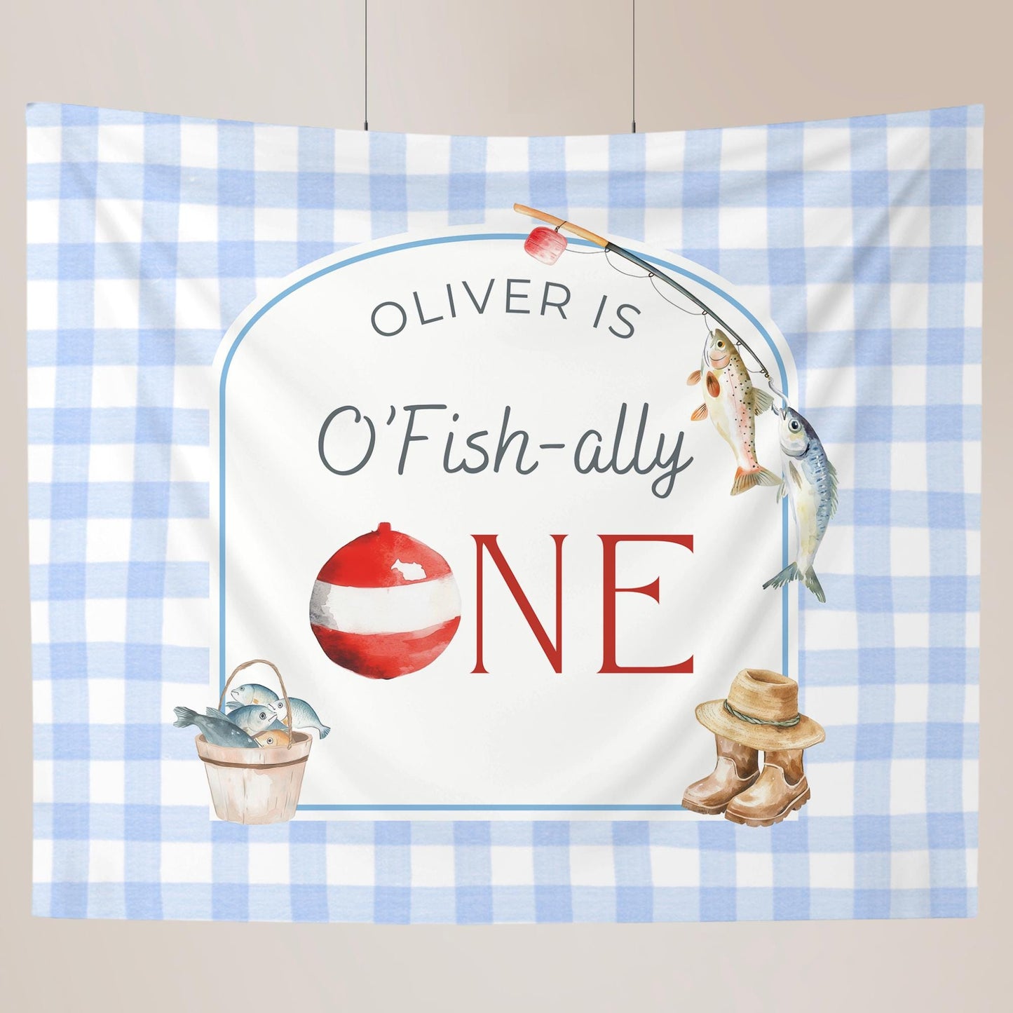 Ofishally One Birthday Personalized Banner 1st Birthday Fishing Party Decor Photo Backdrop The Big One Custom Banner First Birthday Ideas