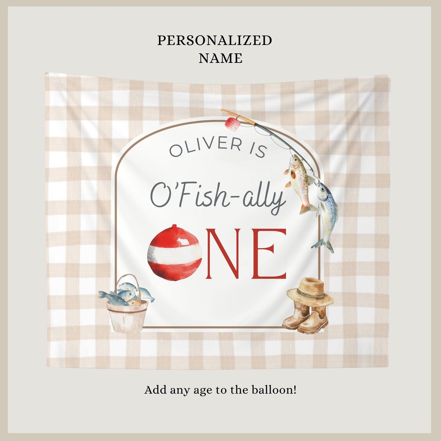 Ofishally One Birthday Personalized Banner 1st Birthday Fishing Party Decor Photo Backdrop The Big One Custom Banner First Birthday Ideas