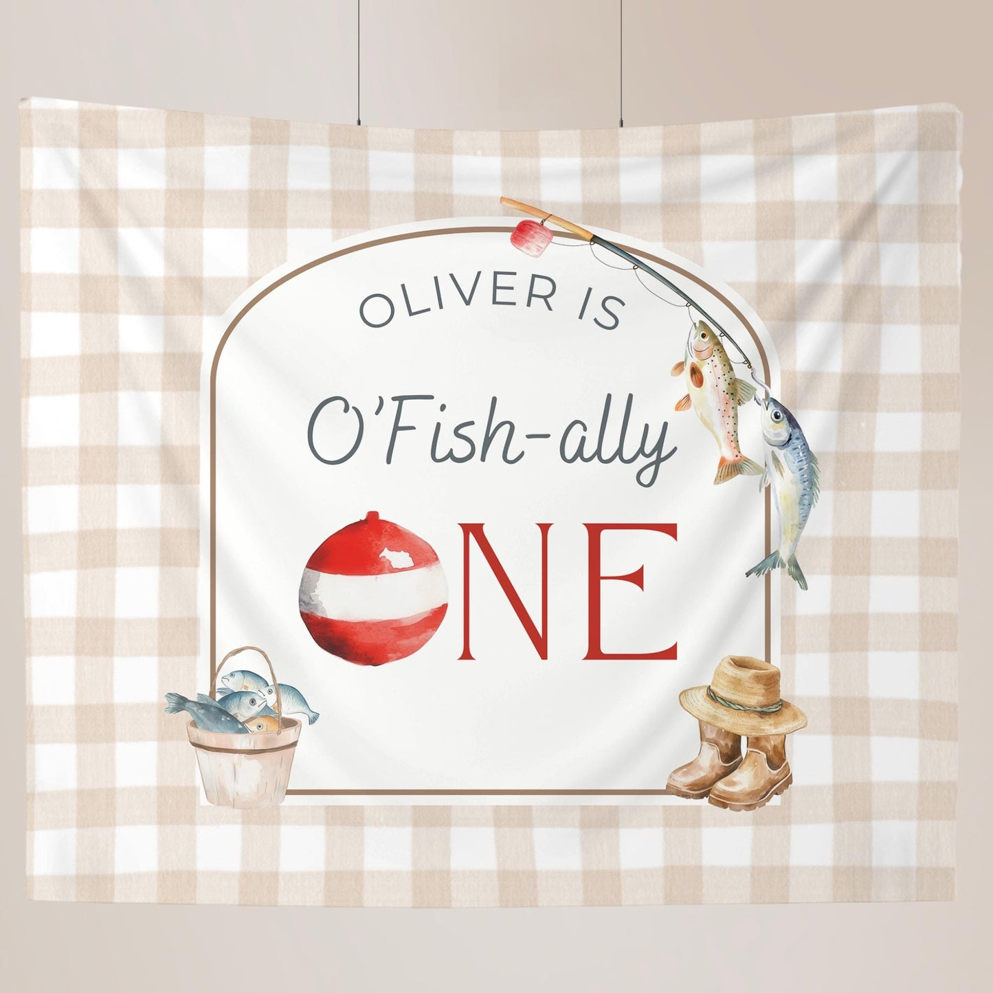 Ofishally One Birthday Personalized Banner 1st Birthday Fishing Party Decor Photo Backdrop The Big One Custom Banner First Birthday Ideas