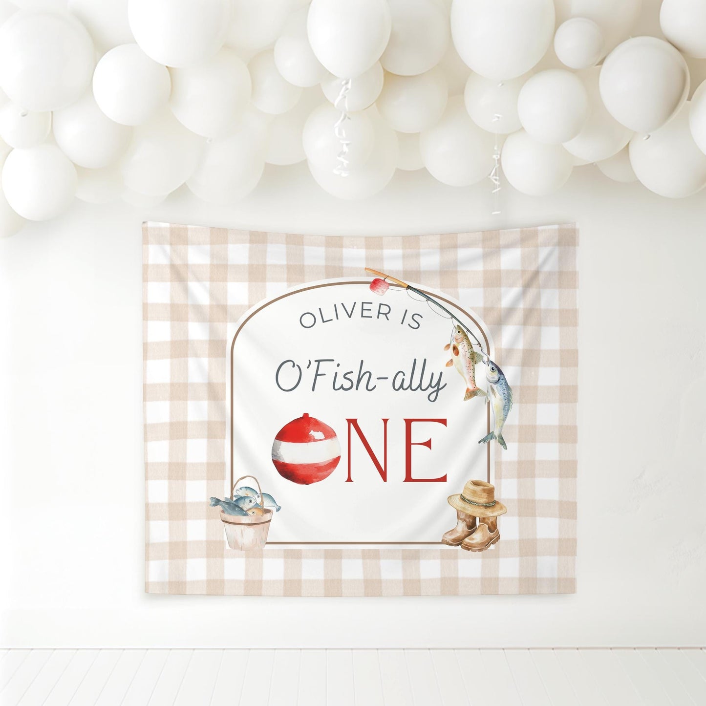 Ofishally One Birthday Personalized Banner 1st Birthday Fishing Party Decor Photo Backdrop The Big One Custom Banner First Birthday Ideas