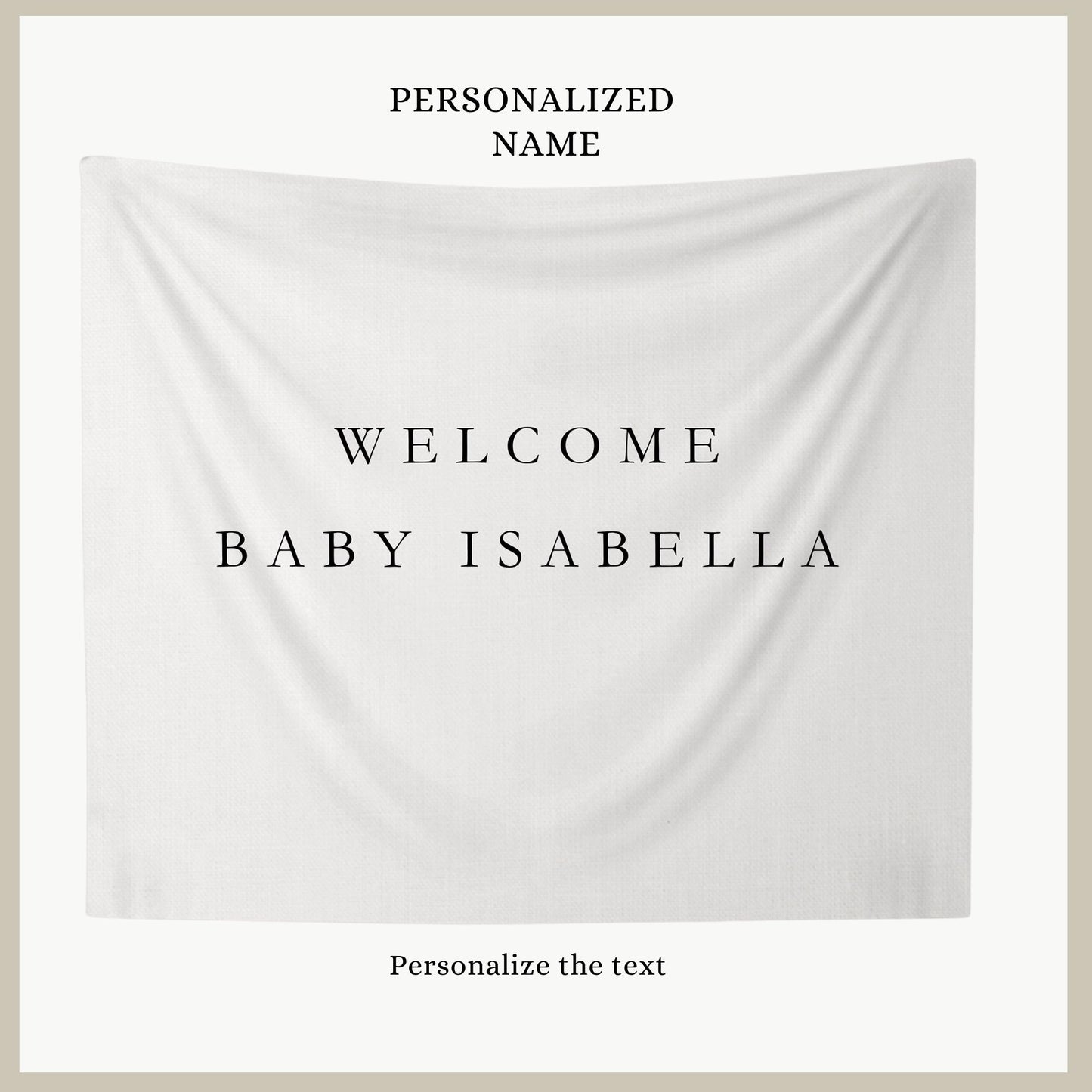 Personalized Baby Shower Banner Custom Baby Shower Fabric Sign Gender Neutral Baby Shower Decor Hanging Linen Backdrop Welcome Sign