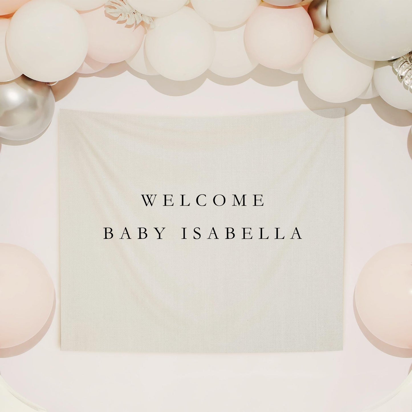 Personalized Baby Shower Banner Custom Baby Shower Fabric Sign Gender Neutral Baby Shower Decor Hanging Linen Backdrop Welcome Sign