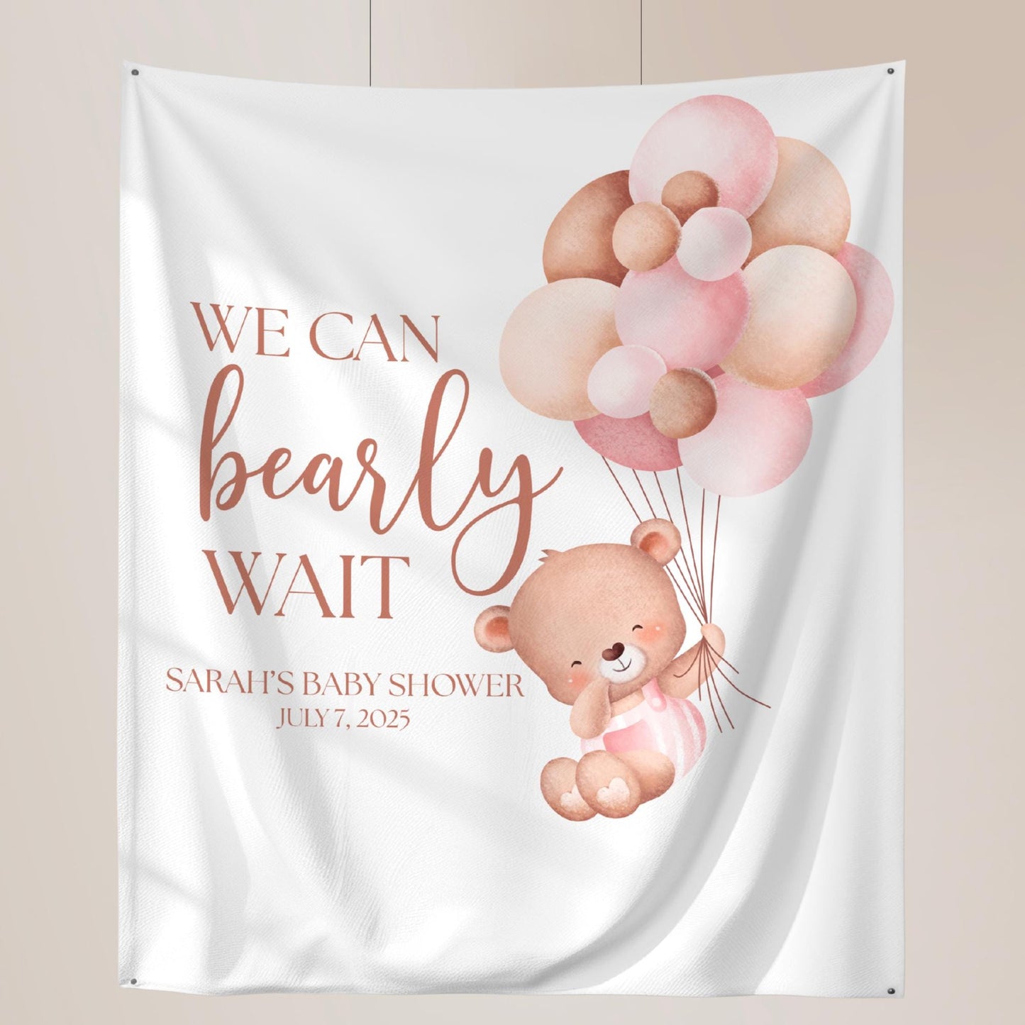We Can Bearly Wait Baby Shower Banner Teddy Bear Baby Shower Welcome Sign Gender Neutral Baby Shower Backdrop Bear Balloon Baby shower Sign