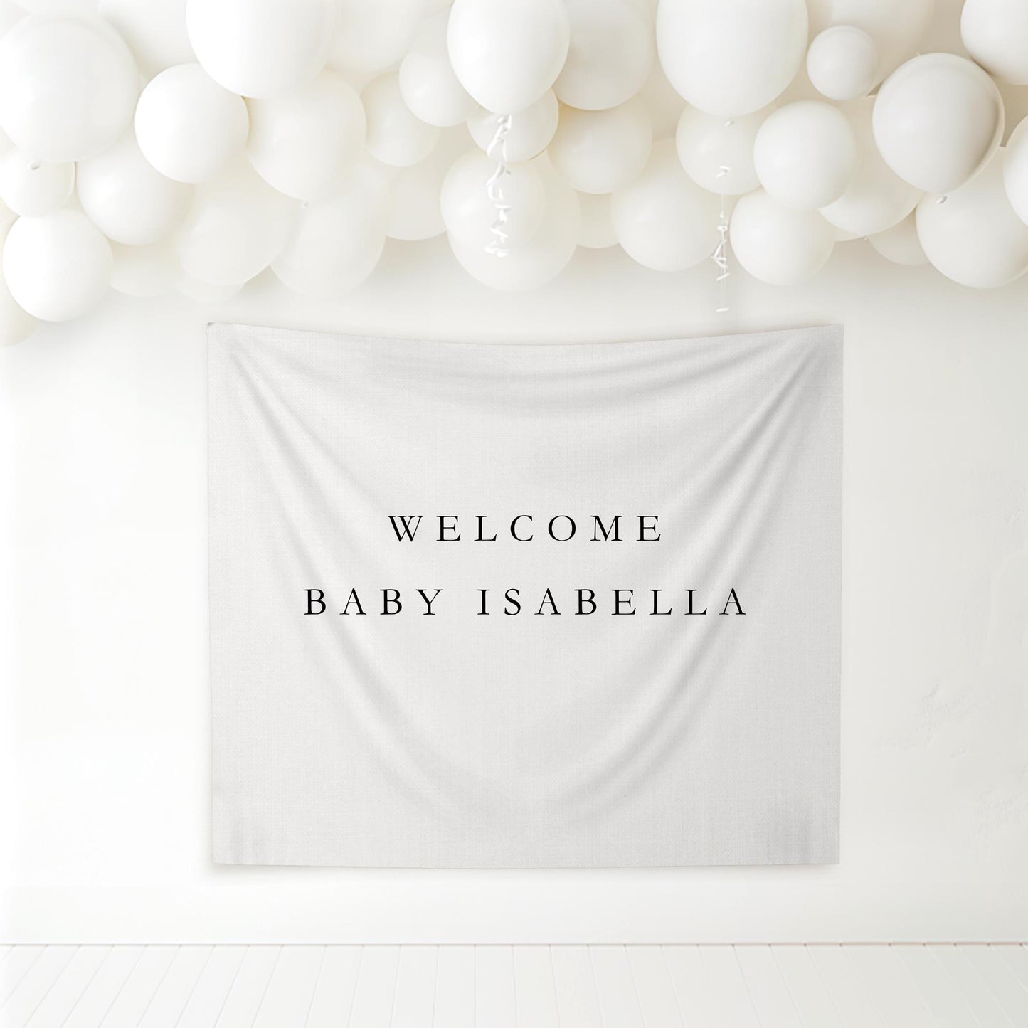Personalized Baby Shower Banner Custom Baby Shower Fabric Sign Gender Neutral Baby Shower Decor Hanging Linen Backdrop Welcome Sign