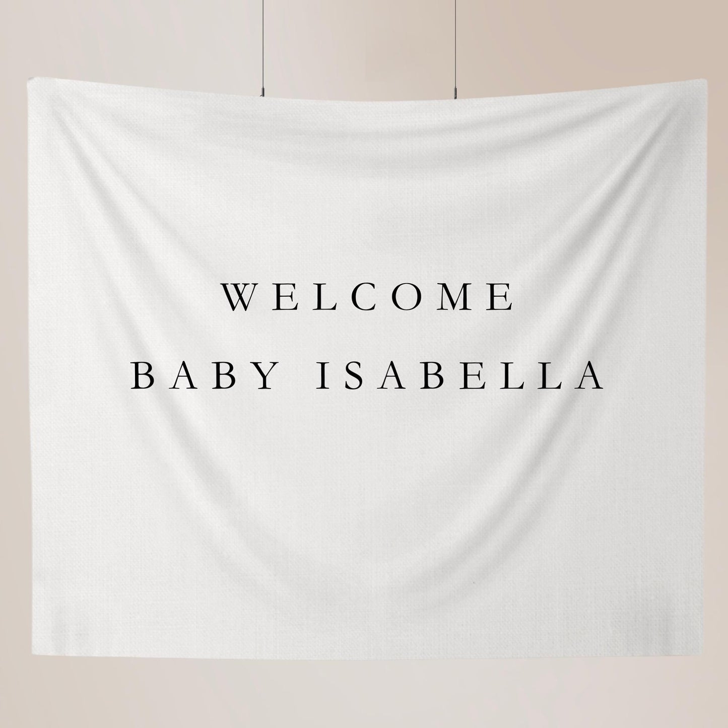 Personalized Baby Shower Banner Custom Baby Shower Fabric Sign Gender Neutral Baby Shower Decor Hanging Linen Backdrop Welcome Sign