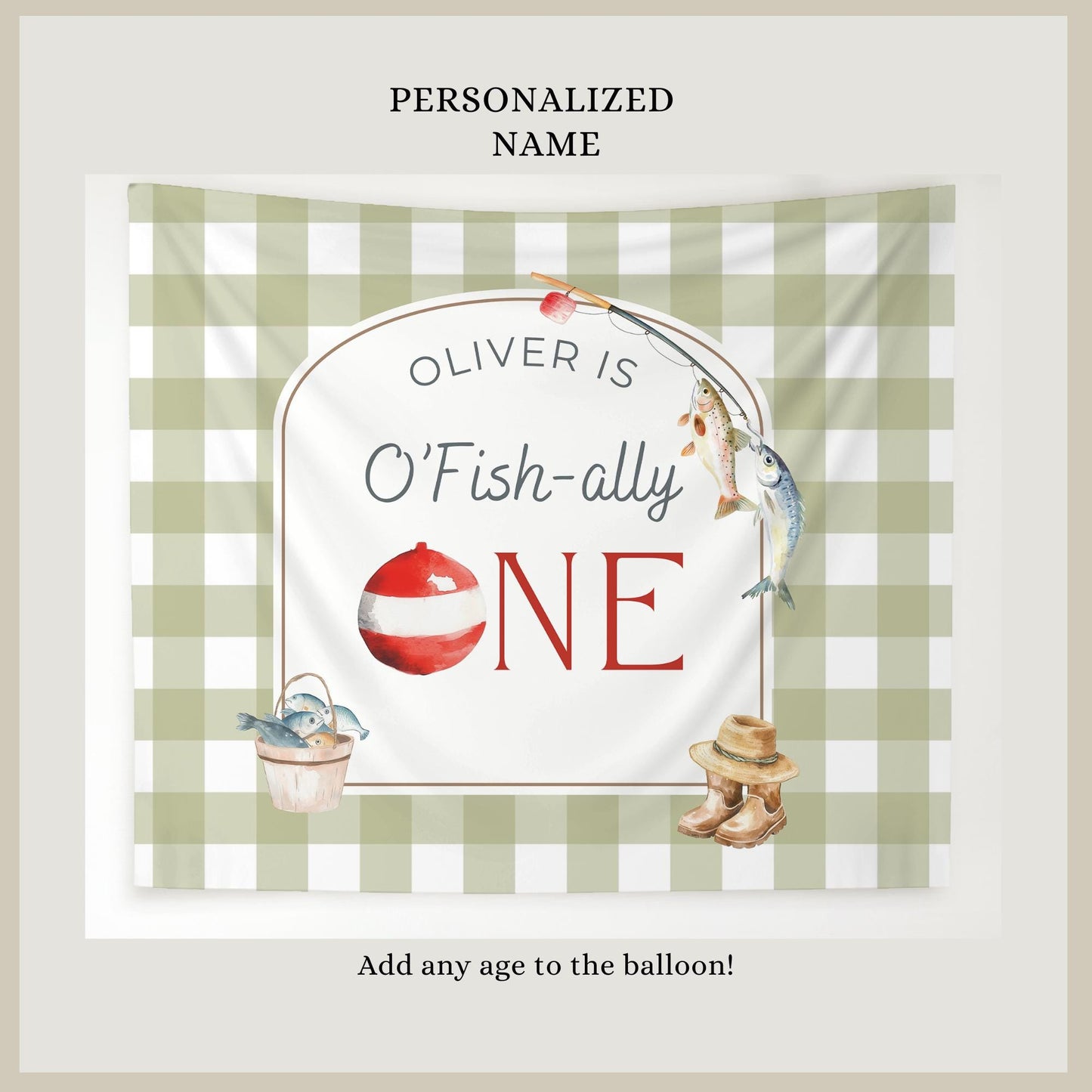 Ofishally One Birthday Personalized Banner 1st Birthday Fishing Party Decor Photo Backdrop The Big One Custom Banner First Birthday Ideas
