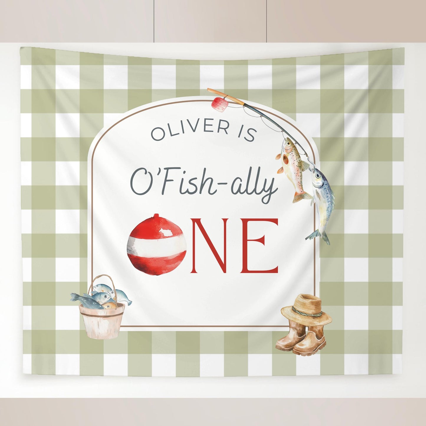 Ofishally One Birthday Personalized Banner 1st Birthday Fishing Party Decor Photo Backdrop The Big One Custom Banner First Birthday Ideas