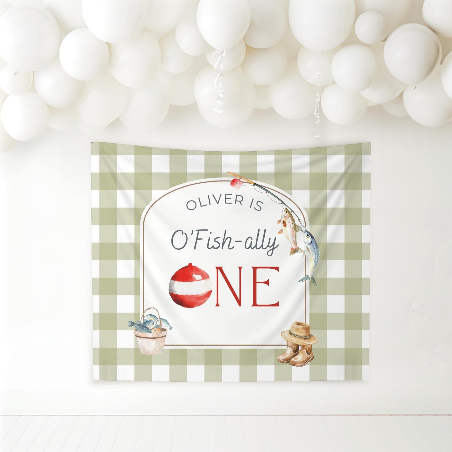 Ofishally One Birthday Personalized Banner 1st Birthday Fishing Party Decor Photo Backdrop The Big One Custom Banner First Birthday Ideas
