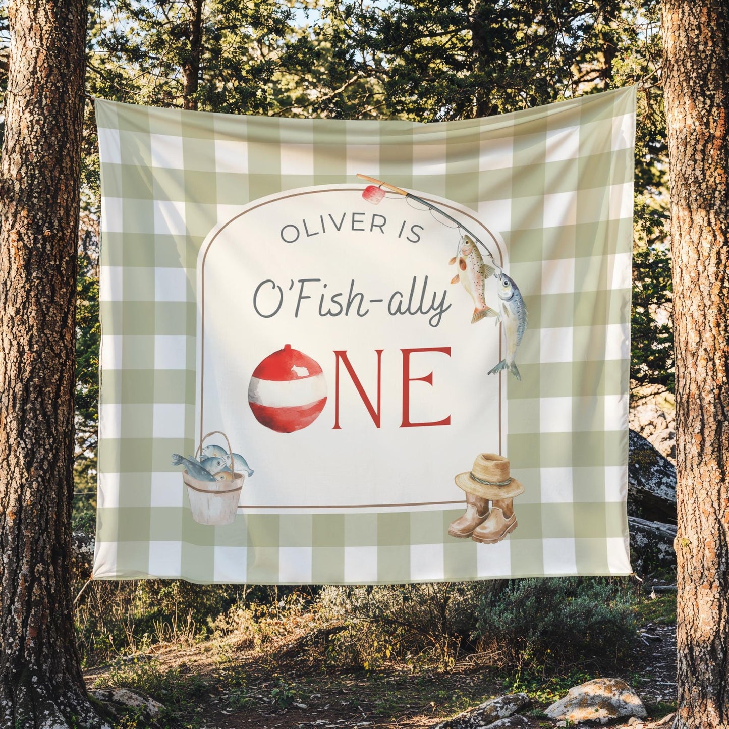 Ofishally One Birthday Personalized Banner 1st Birthday Fishing Party Decor Photo Backdrop The Big One Custom Banner First Birthday Ideas