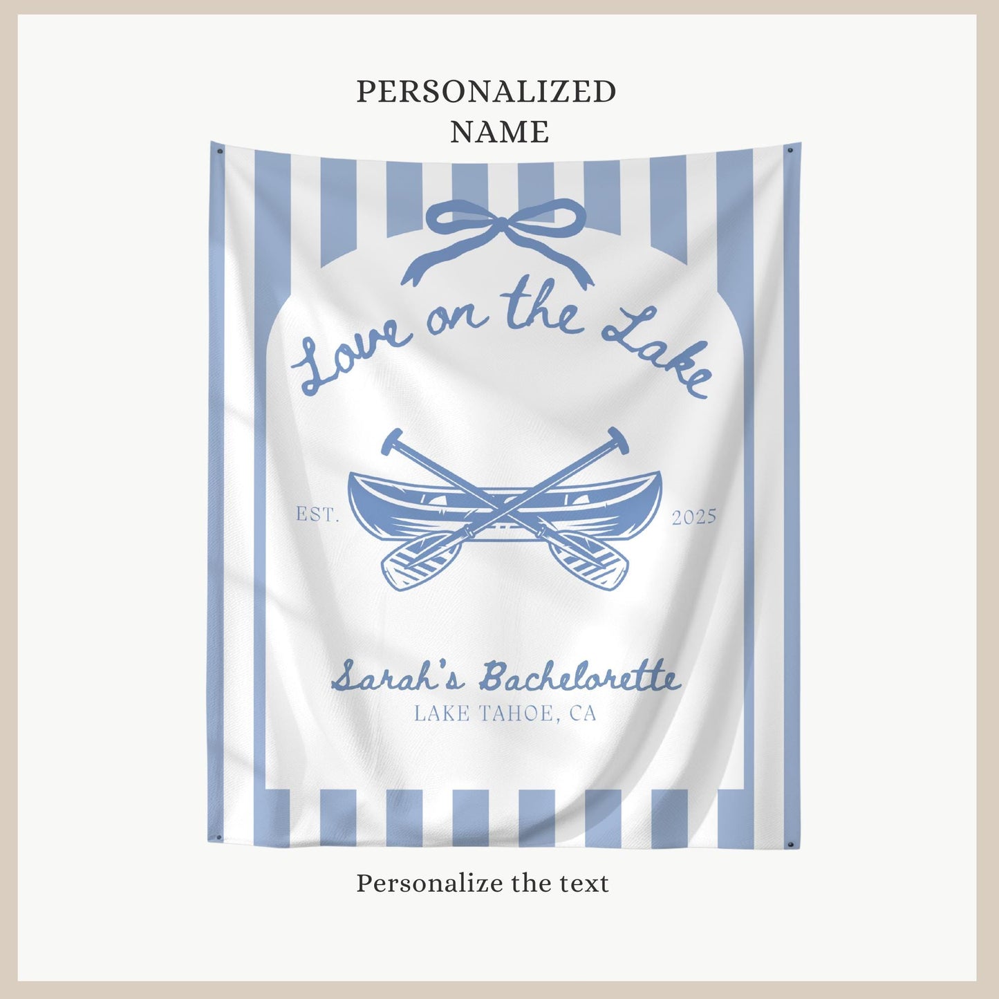 Love On The Lake Bachelorette Tapestry Decor Personalized Lake Bach Party Banner Lakeside Camping Bachelorette Weekend Backdrop Custom Sign