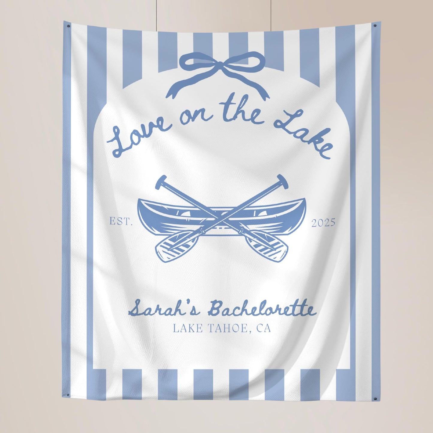 Love On The Lake Bachelorette Tapestry Decor Personalized Lake Bach Party Banner Lakeside Camping Bachelorette Weekend Backdrop Custom Sign