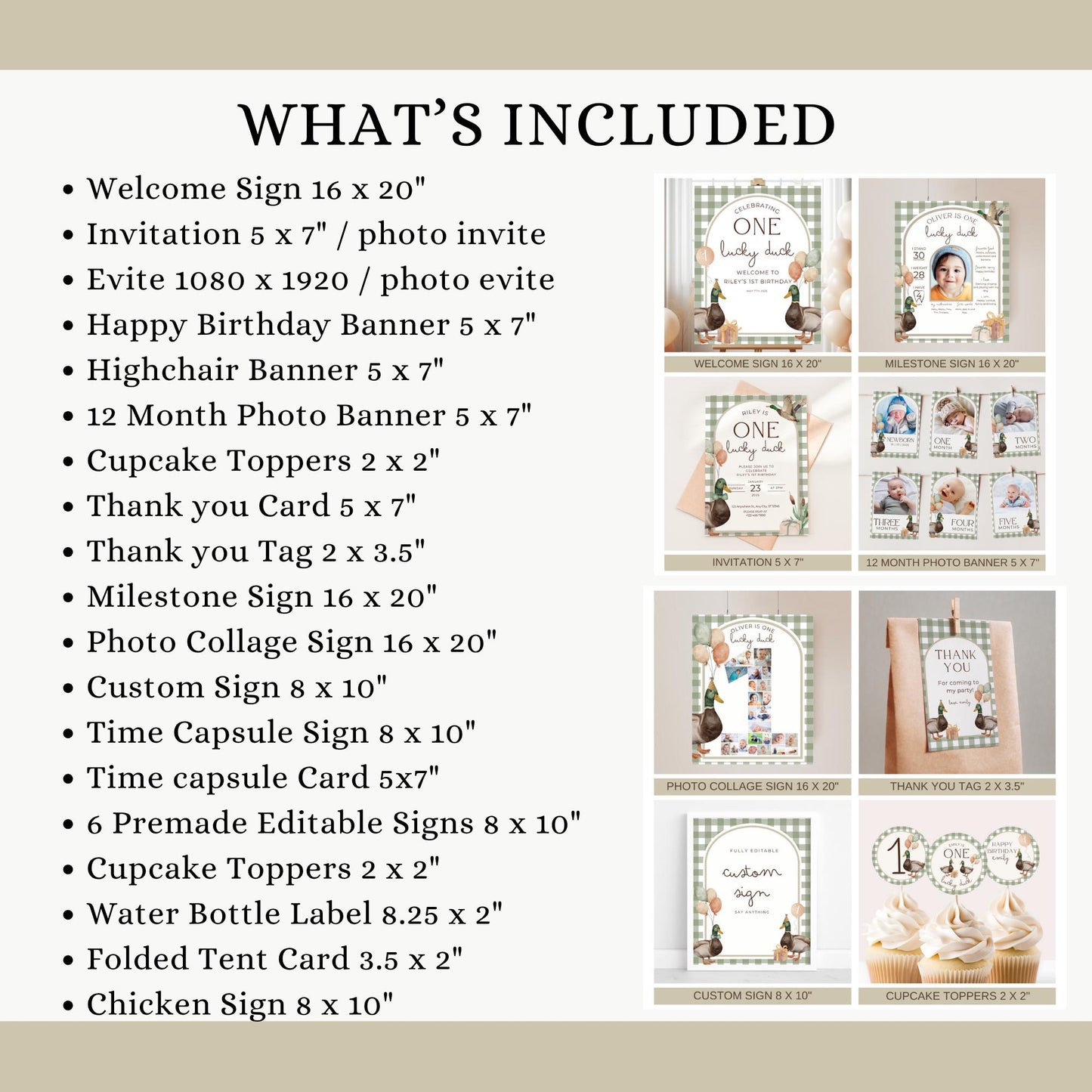 One Lucky Duck Birthday Invite Duck First Birthday Party Decor Mallard Duck 1st Birthday Bundle Duck Theme Party First Hunt Birthday Decor