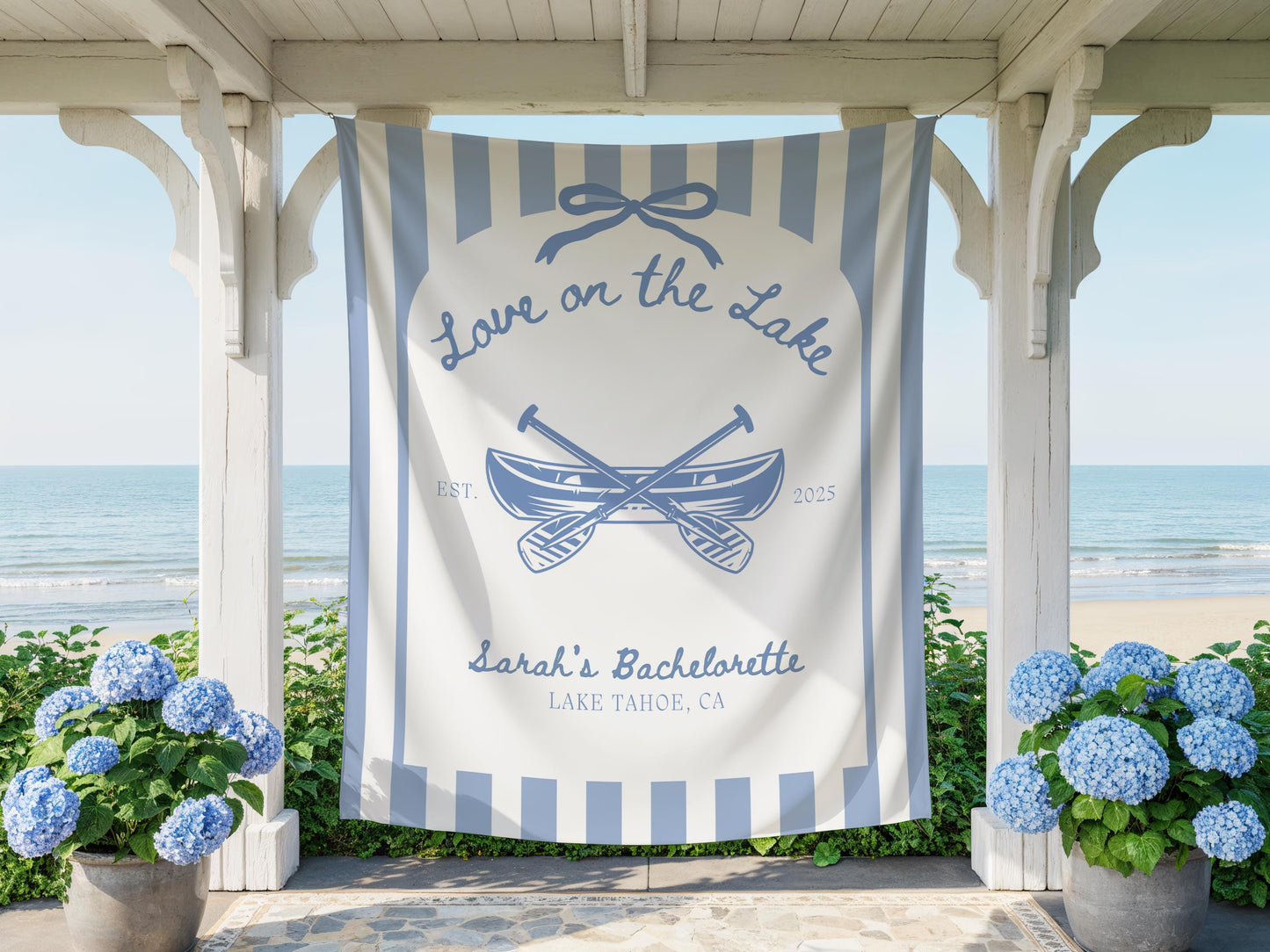 Love On The Lake Bachelorette Tapestry Decor Personalized Lake Bach Party Banner Lakeside Camping Bachelorette Weekend Backdrop Custom Sign