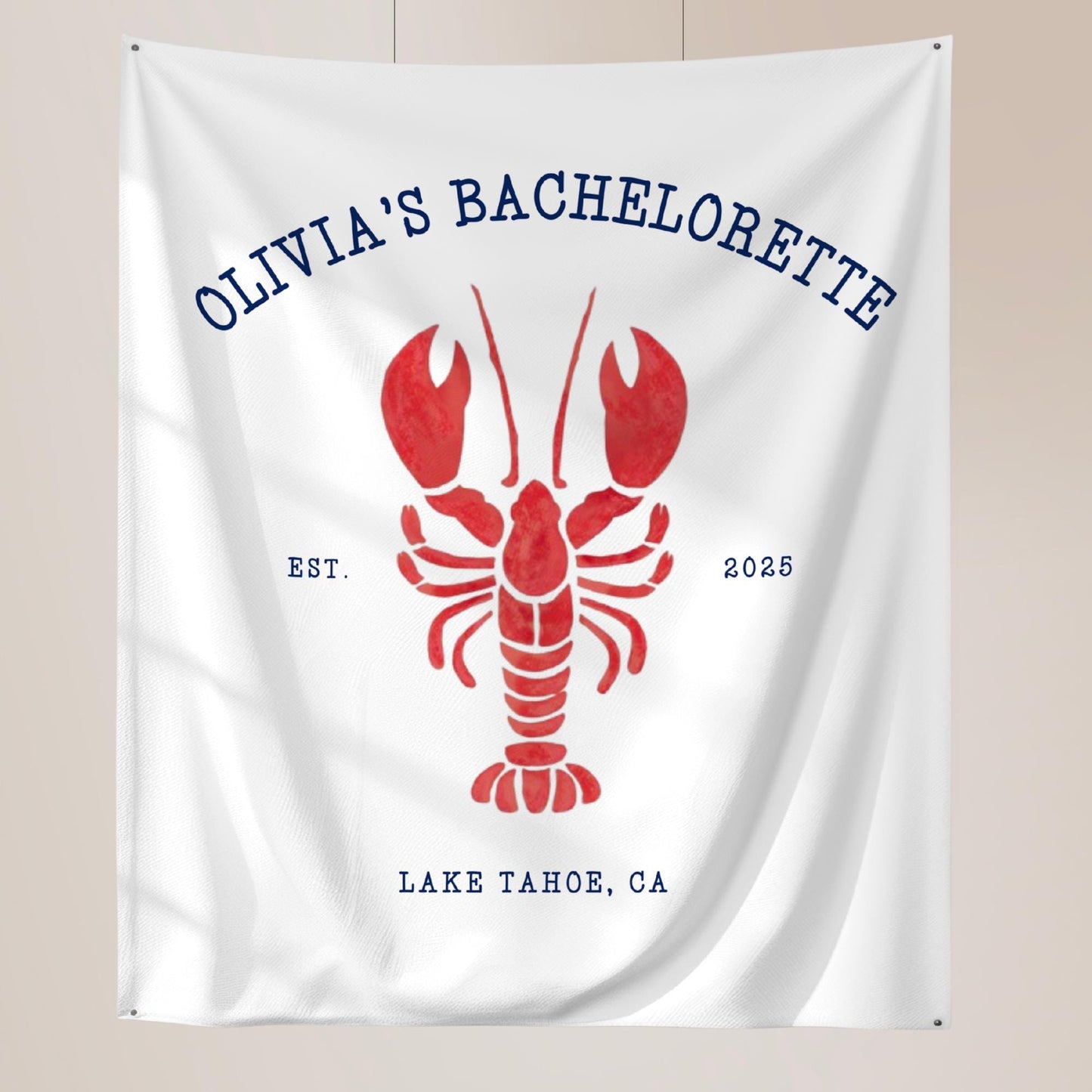 Lobster Theme Bachelorette Banner Custom Coastal Theme Bachelorette Decor East Coast Bridal Shower Photo Backdrop Cape Cod Bachelorette Sign