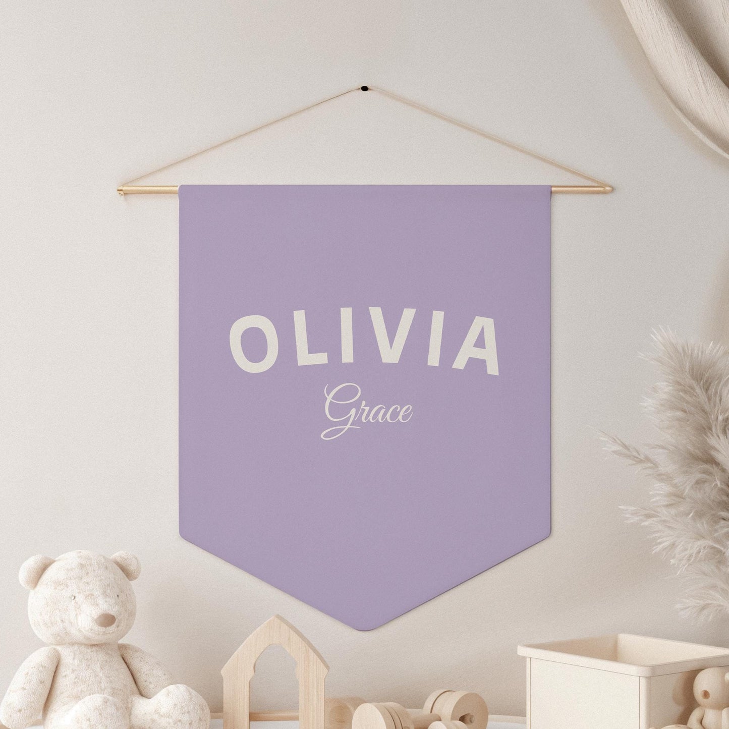 Custom Name Pennant Custom Pennant Personalized Name Wall Banner Kids Nursery Decor Baby Room Decor Baby Girl Pennant Custom Name Flag