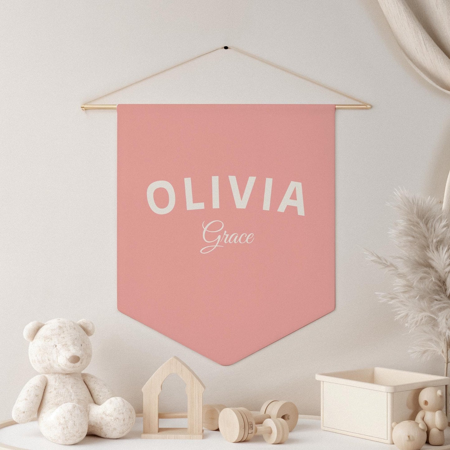 Custom Name Pennant Custom Pennant Personalized Name Wall Banner Kids Nursery Decor Baby Room Decor Baby Girl Pennant Custom Name Flag